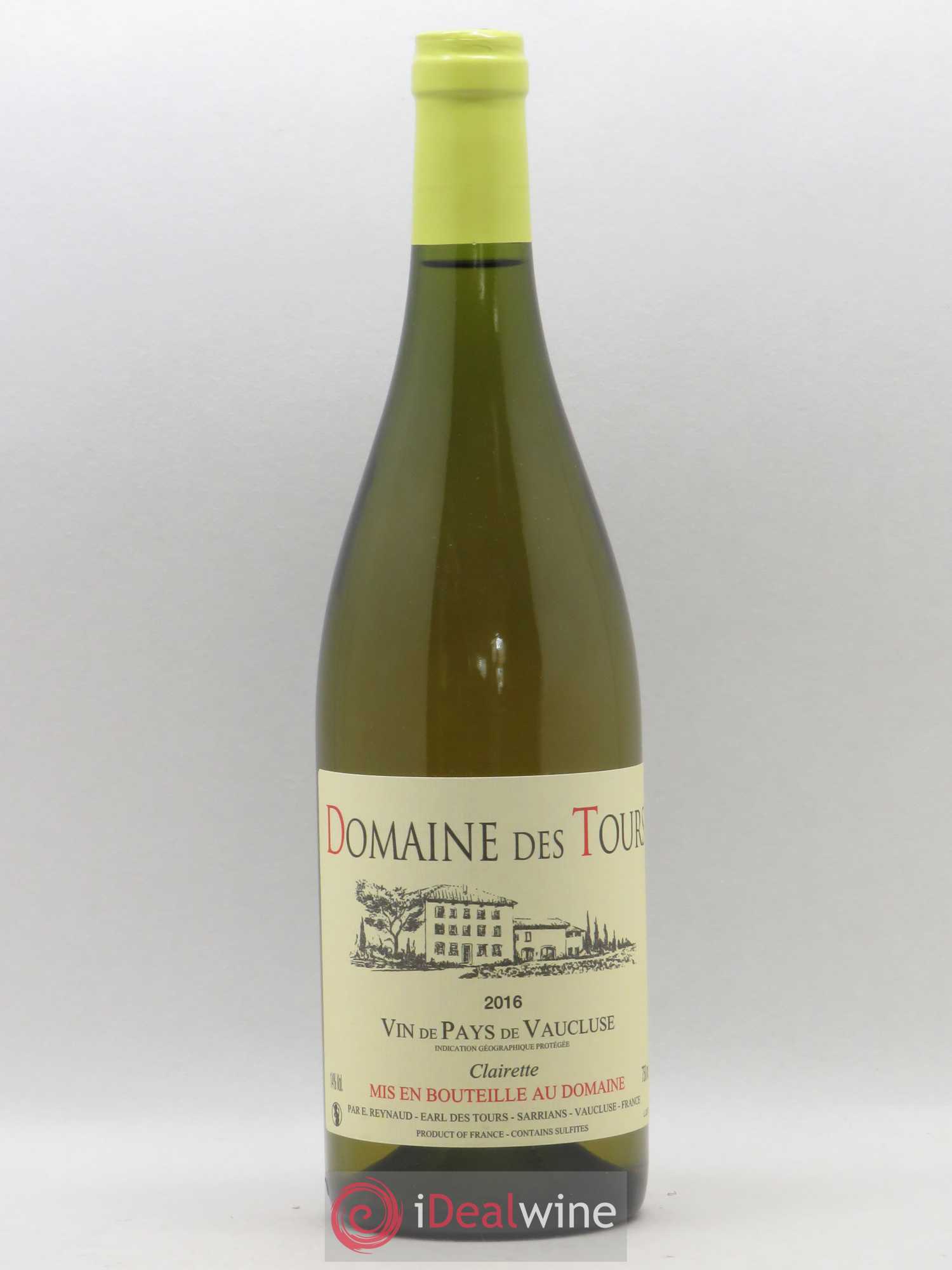 Vaucluse (Vin de Pays de Vaucluse) Domaine des Tours Emmanuel Reynaud Clairette 2016 - Lot de 1 bouteille - 0