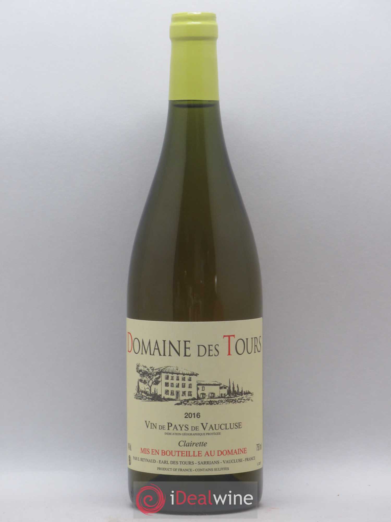 Vaucluse (Vin de Pays de Vaucluse) Domaine des Tours Emmanuel Reynaud Clairette 2016 - Lot de 1 bouteille - 0