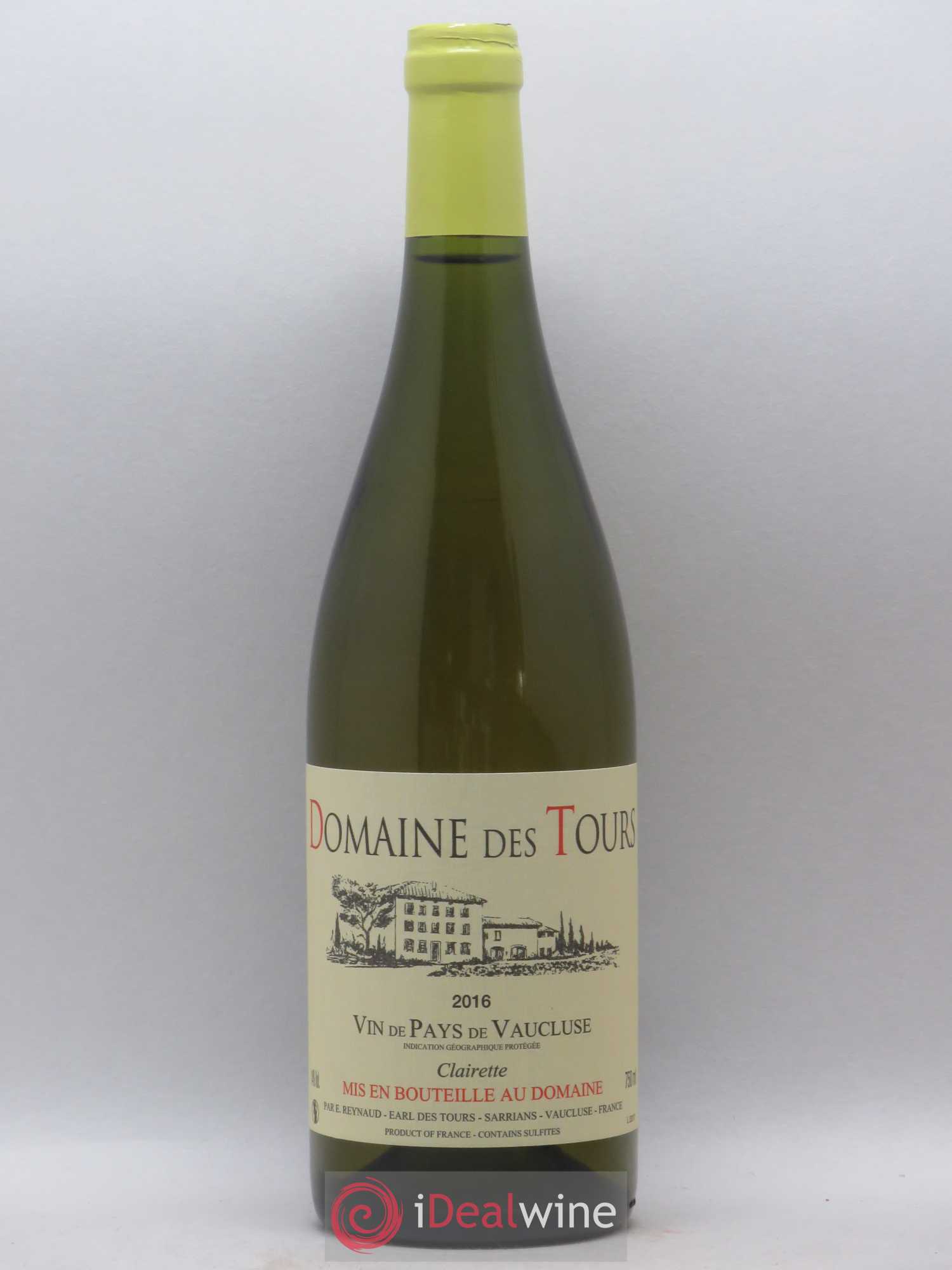 Vaucluse (Vin de Pays de Vaucluse) Domaine des Tours Emmanuel Reynaud Clairette 2016 - Lot de 1 bouteille - 0