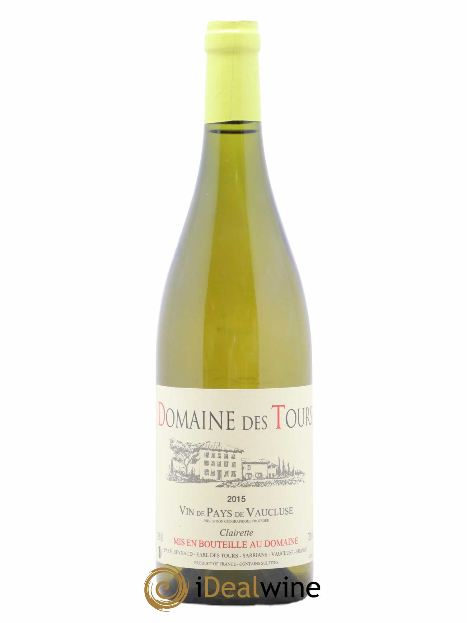 Vaucluse (Vin de Pays de Vaucluse) Domaine des Tours Emmanuel Reynaud Clairette 2015 - Lot de 1 bouteille - 0