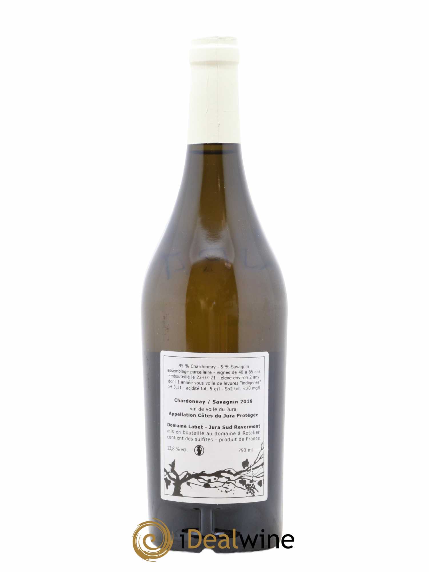 Côtes du Jura Vin de Voile Chardonnay-Savagnin cuvée de garde Romain - Julien  - Charline Labet 2019 - Lot de 1 bouteille - 1