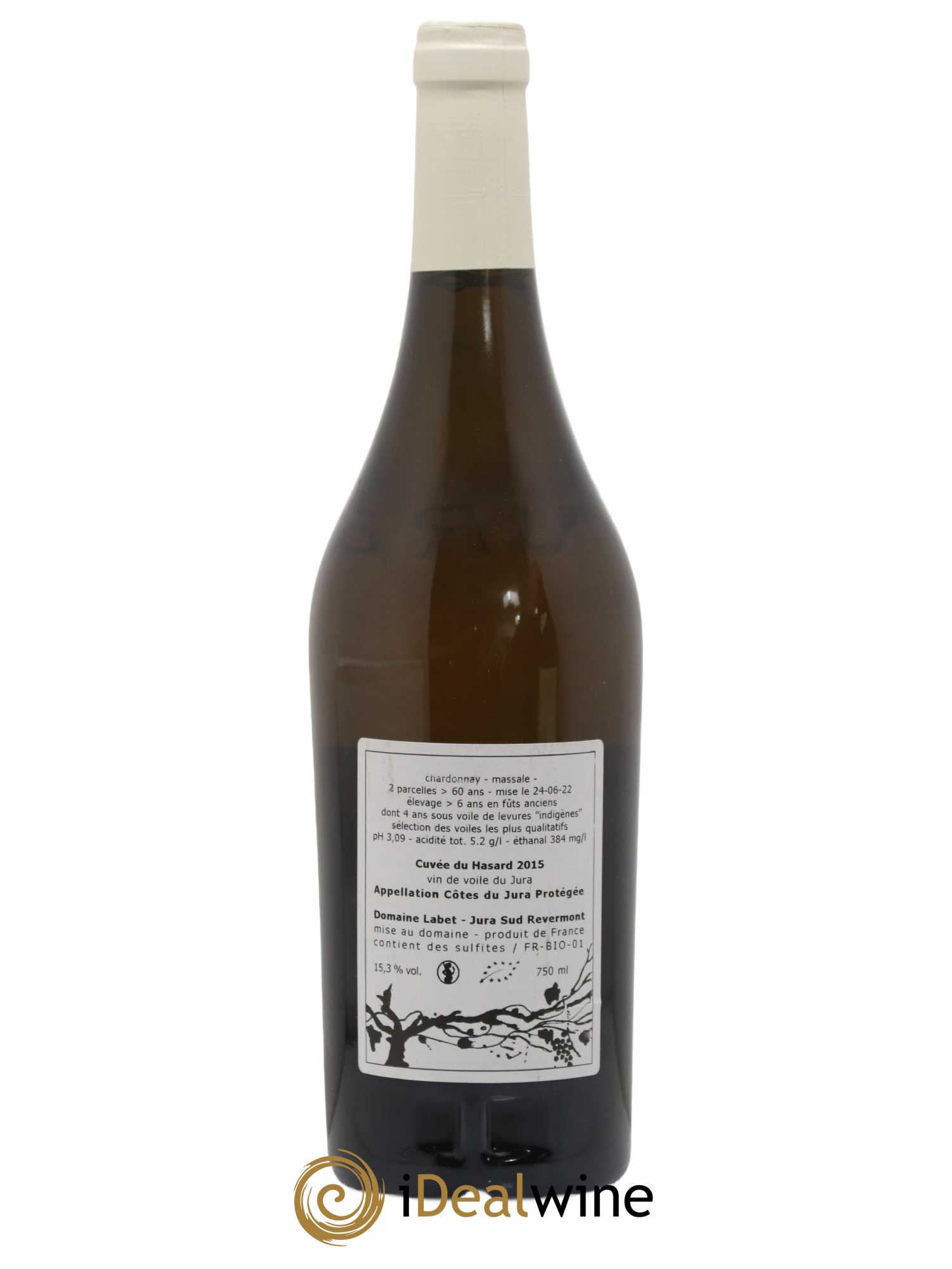 Côtes du Jura Vin de voile Chardonnay du Hasard Romain - Julien  - Charline Labet 2015 - Lot de 1 bouteille - 1