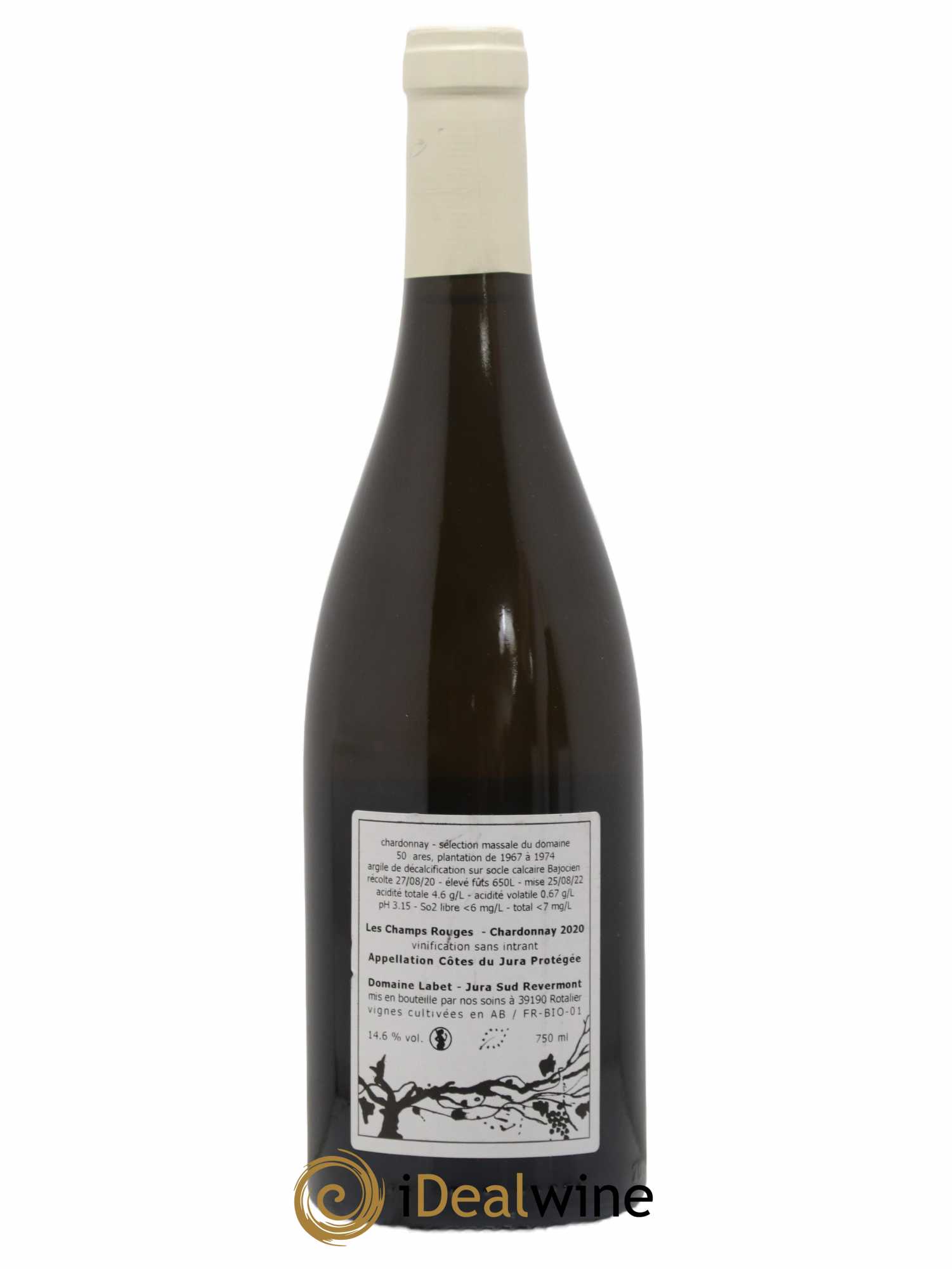 Côtes du Jura Chardonnay Les Champs Rouges Romain - Julien - Charline Labet 2020 - Lot of 1 bottle - 1