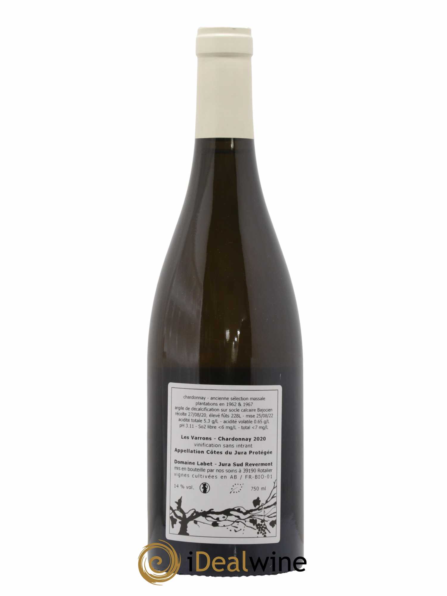 Côtes du Jura Chardonnay Les Varrons Romain - Julien  - Charline Labet 2020 - Lot de 1 bouteille - 1