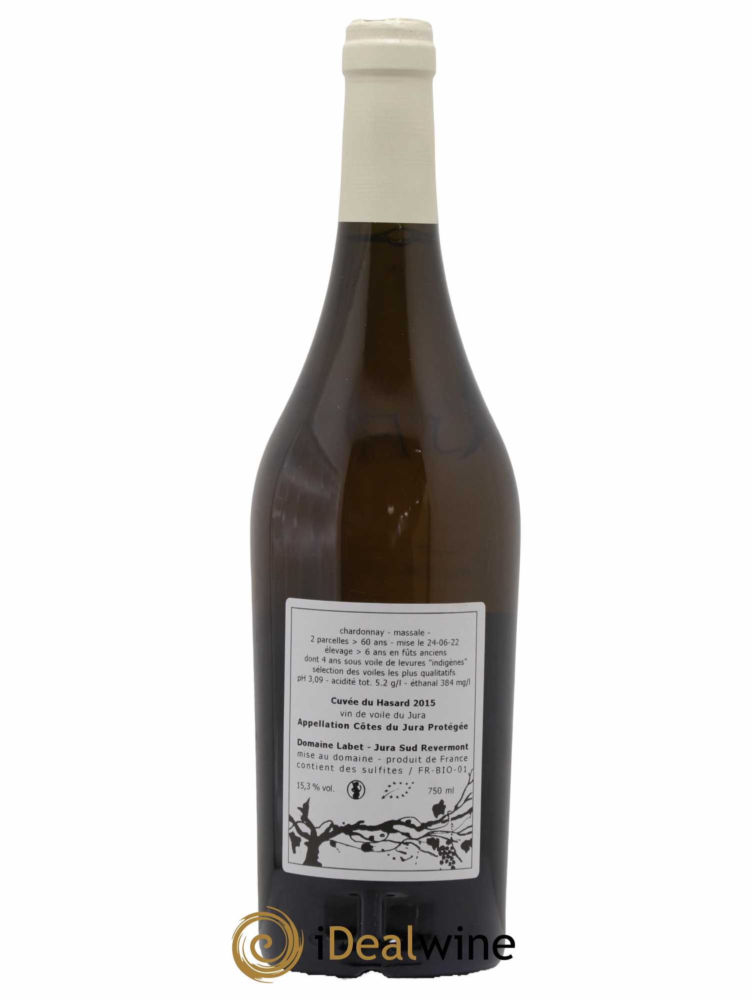Côtes du Jura Vin de voile Chardonnay du Hasard Romain - Julien - Charline Labet 2015 - Lot de 1 bouteille - 1
