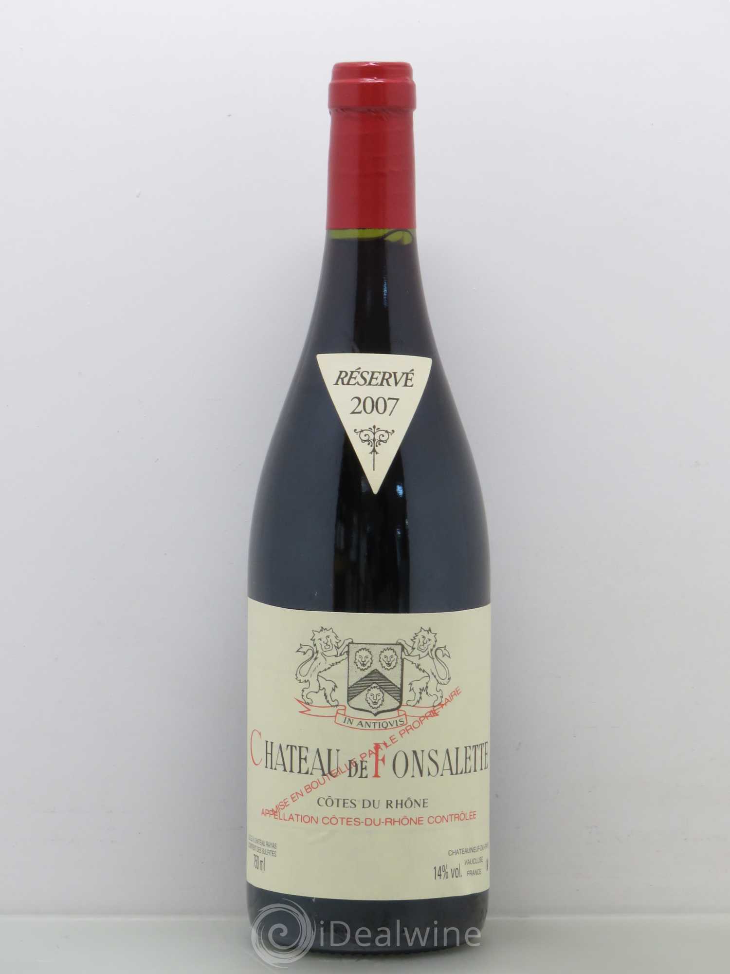 Côtes-du-Rhône Château de Fonsalette Emmanuel Reynaud 2007 - Lot de 1 bouteille - 0