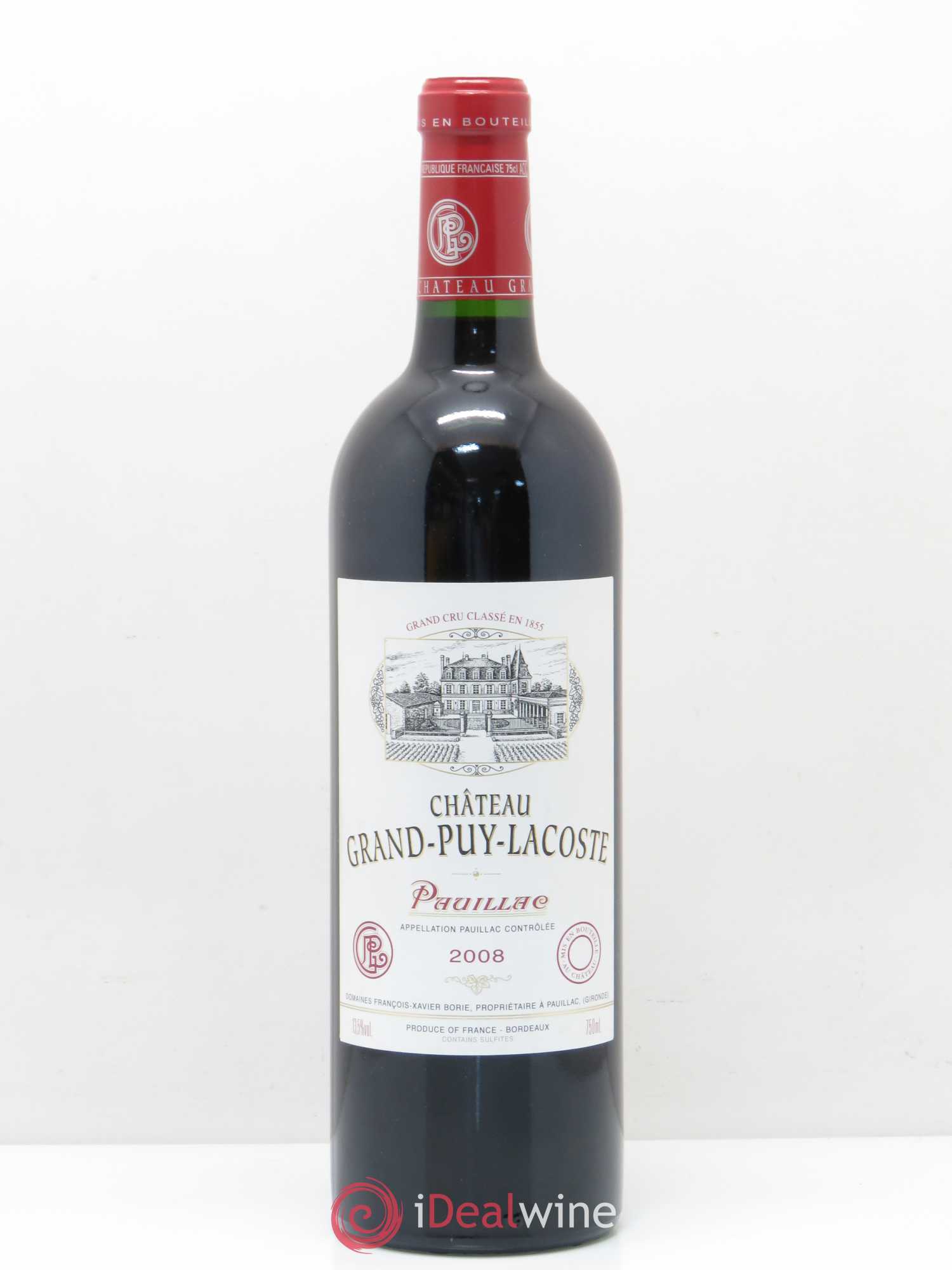 Château Grand Puy Lacoste 5ème Grand Cru Classé 2008 - Lot de 1 bouteille - 0