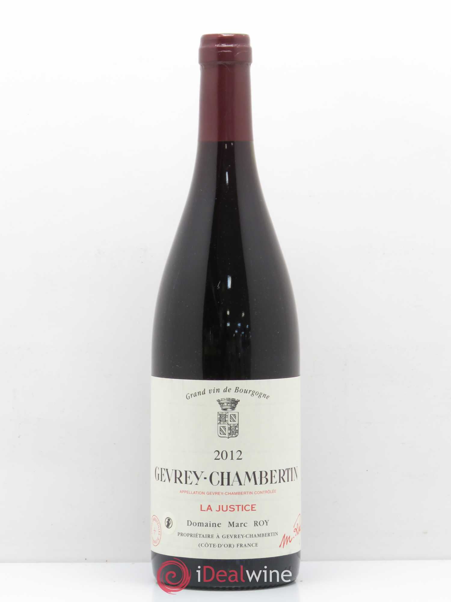 Gevrey-Chambertin La Justice Marc Roy 2012 - Lot de 1 bouteille - 0