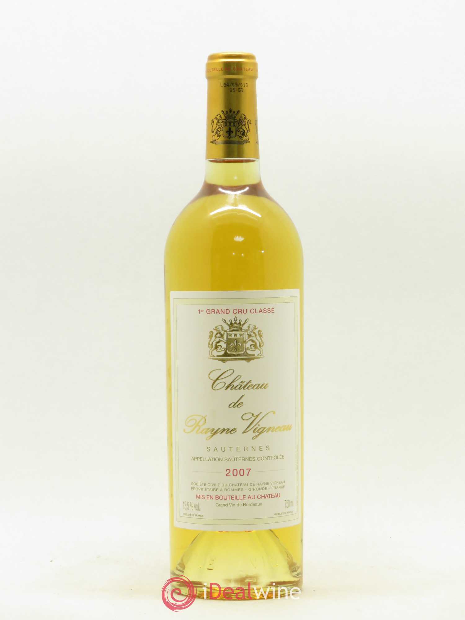 Château de Rayne Vigneau 1er Grand Cru Classé 2007 - Lotto di 1 bottiglia - 0