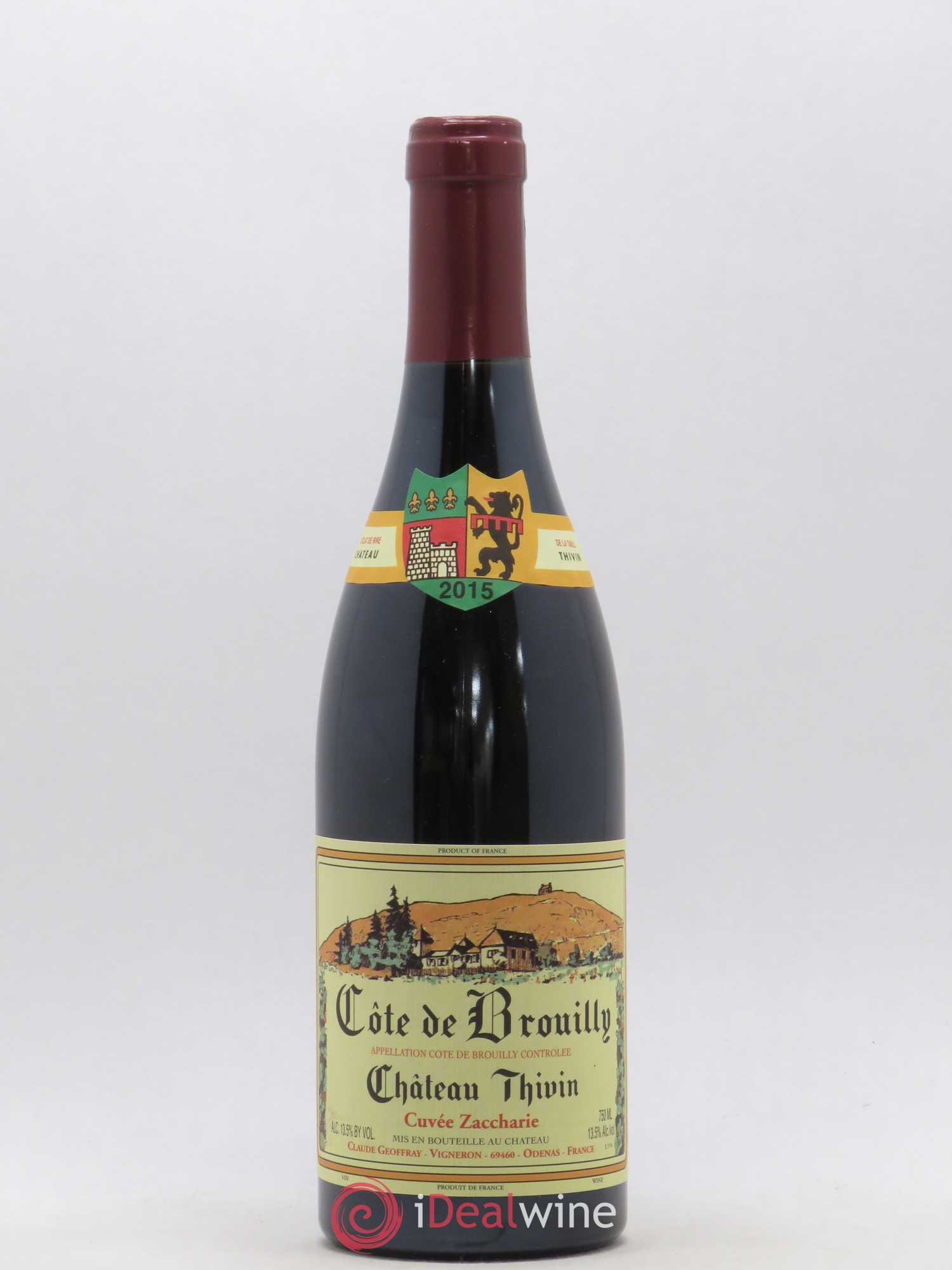 Côte de Brouilly Cuvée Zaccharie Château Thivin 2015 - Lot de 1 bouteille - 0