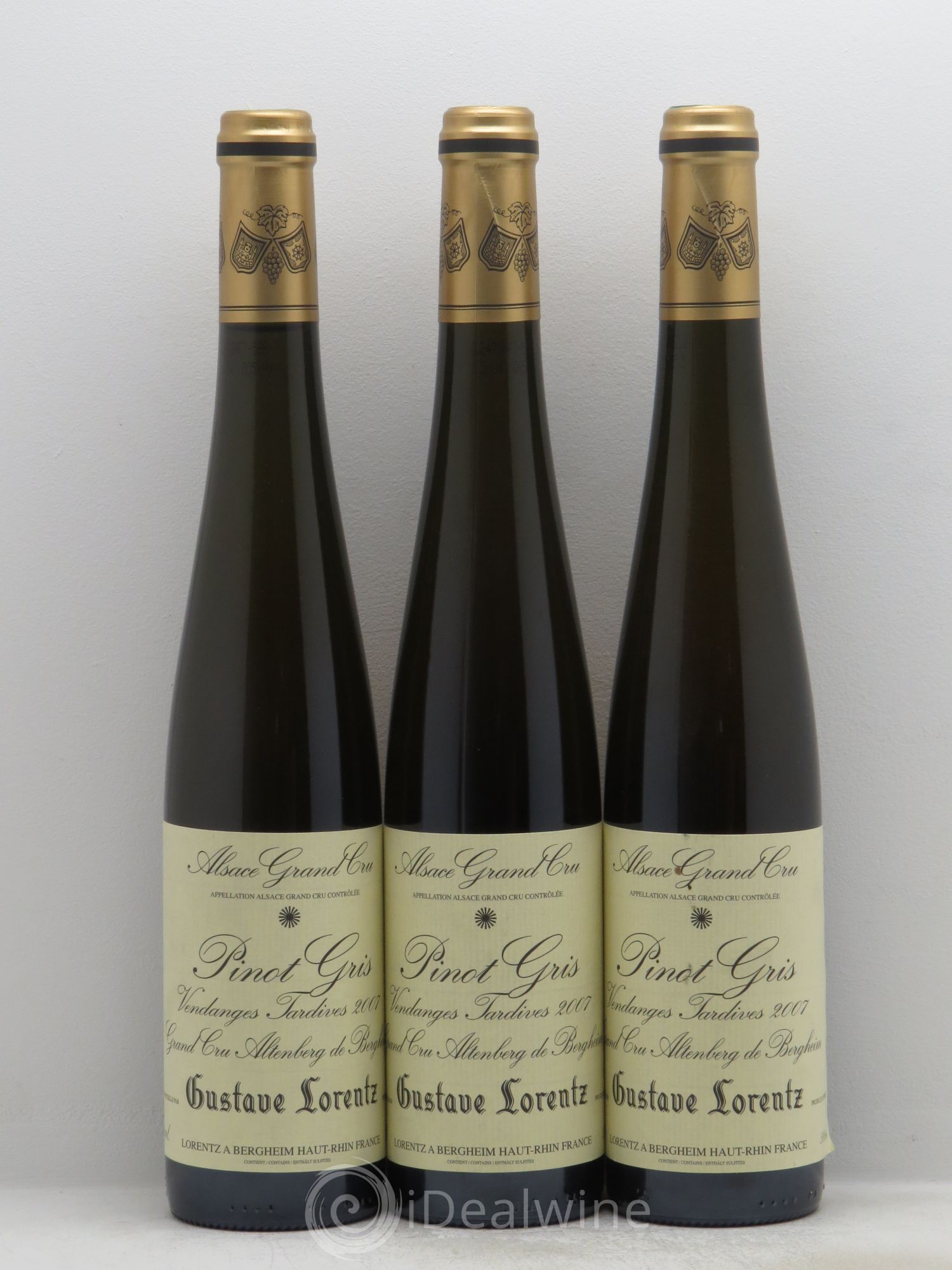 Pinot Gris (Tokay) Vendanges Tardives Altenberg de Bergheim Lorentz (50cl) 2007 - Lotto di 3 bottiglie - 0