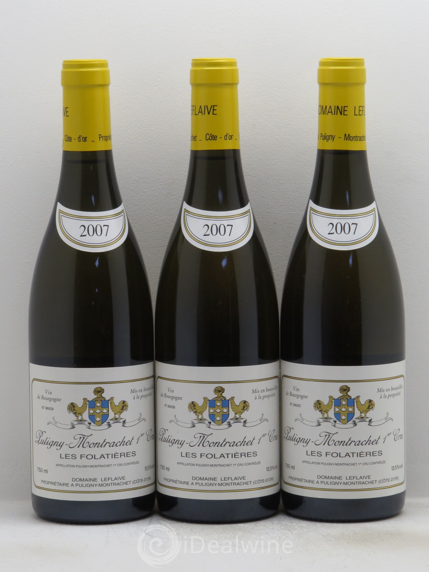 Puligny-Montrachet 1er Cru Les Folatières Leflaive (Domaine) 2007 - Lot de 3 bouteilles - 0