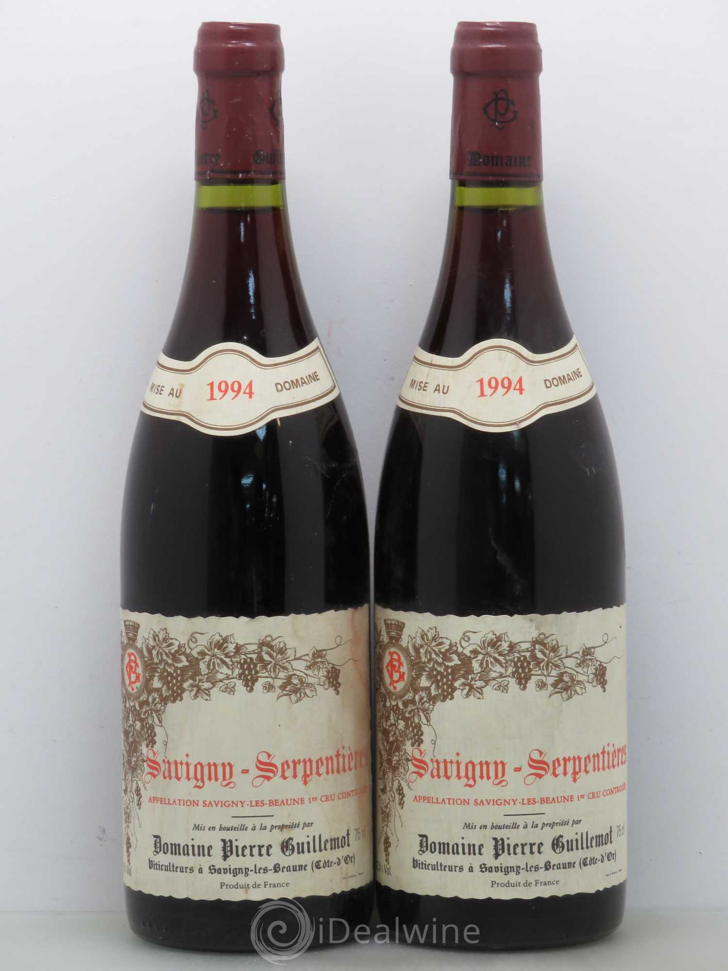 Savigny-lès-Beaune 1er Cru Serpentières Guillemot 1994 - Posten von 2 Flaschen - 0