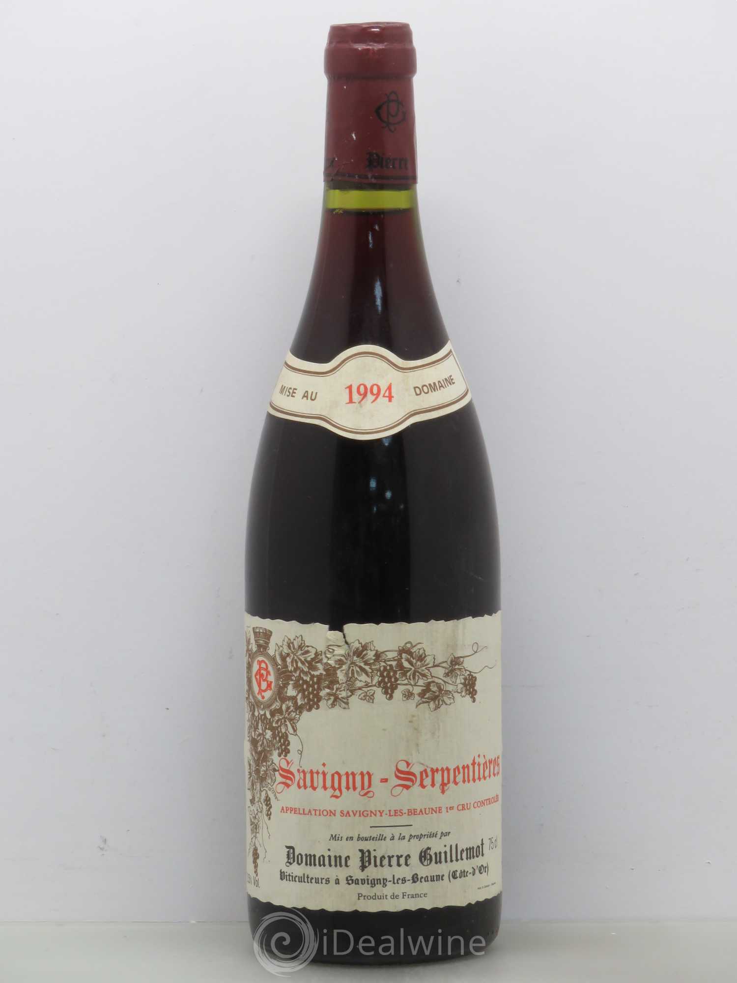 Savigny-lès-Beaune 1er Cru Serpentières Guillemot 1994 - Posten von 1 Flasche - 0