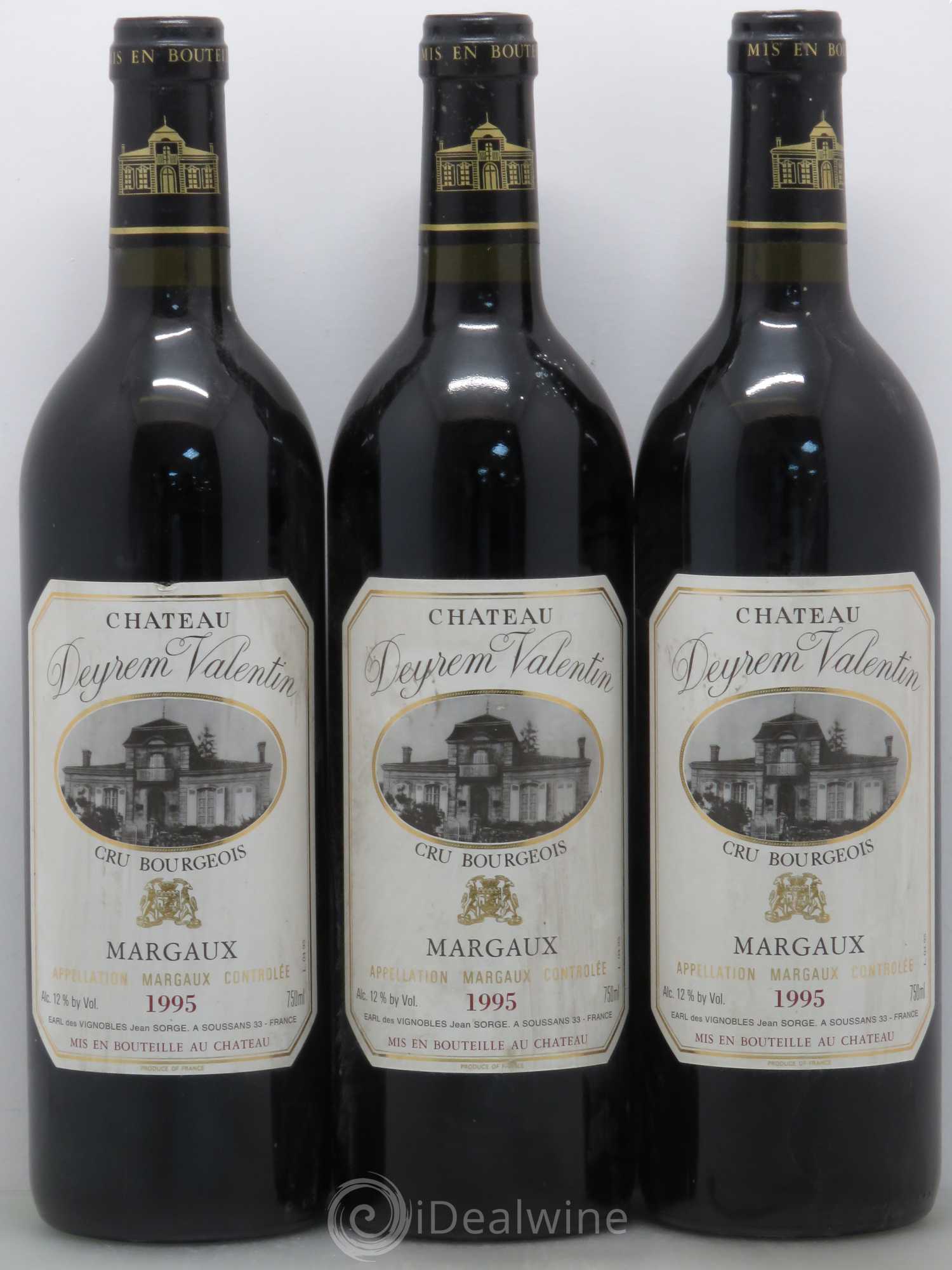 Château Deyrem Valentin Cru Bourgeois 1995 - Lot de 3 bouteilles - 0