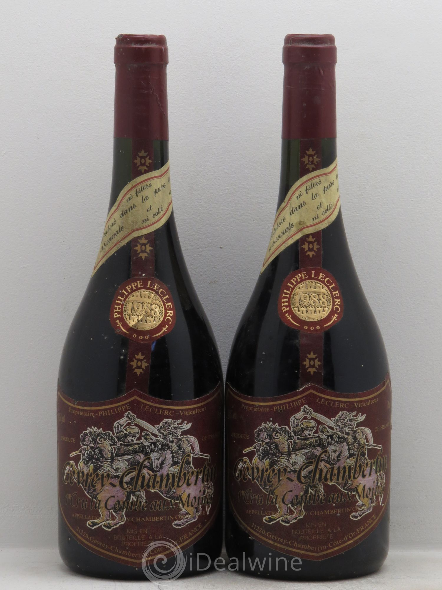 Gevrey-Chambertin 1er Cru Leclerc 1988 - Lot de 2 bouteilles - 0