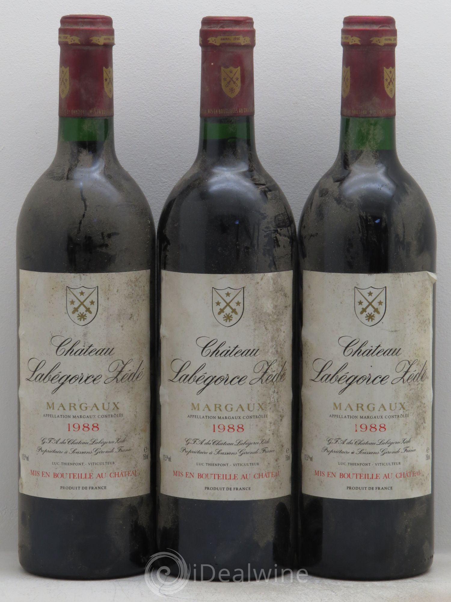 Château Labegorce Zédé Cru Bourgeois 1988 - Lot de 3 bouteilles - 0