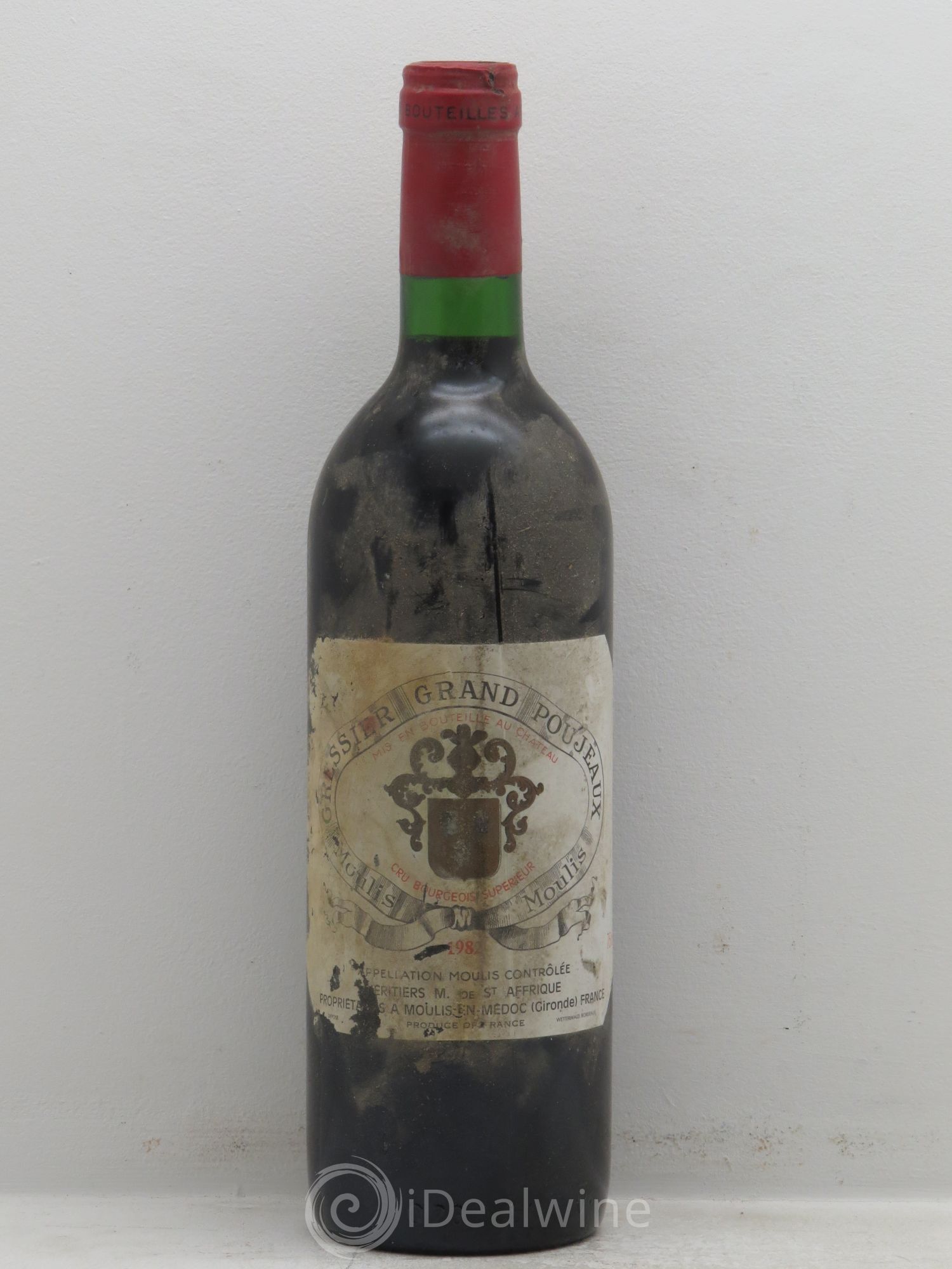 Château Gressier Grand Poujeaux Cru Bourgeois 1982 - Lot de 1 bouteille - 0