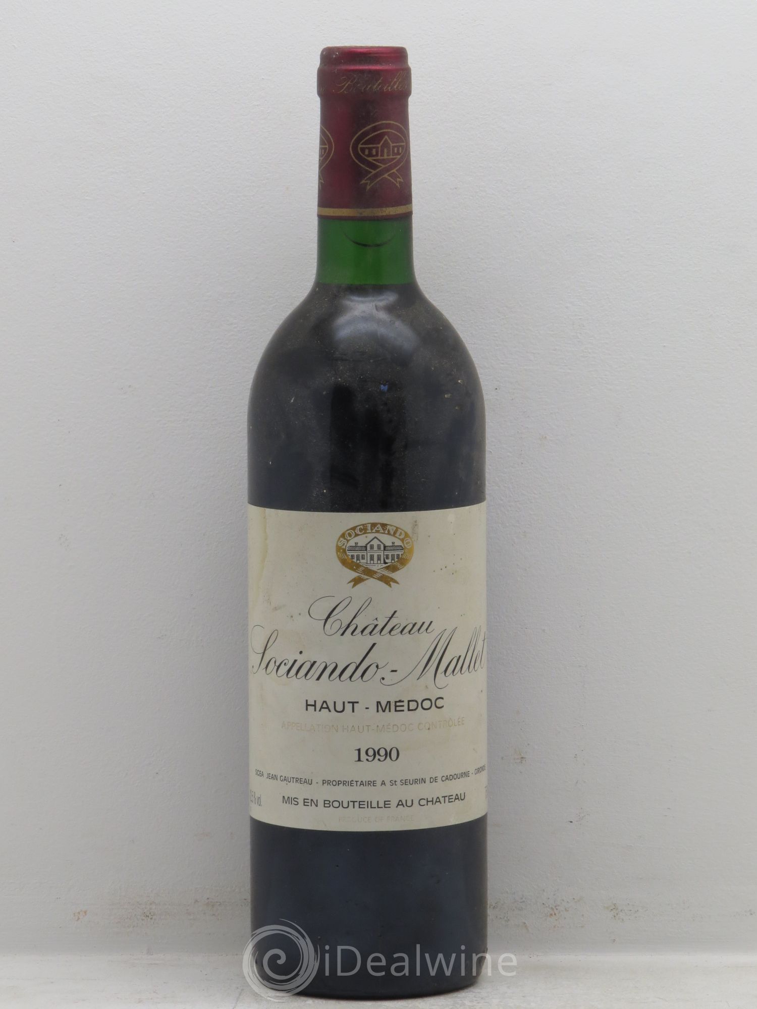 Château Sociando Mallet 1990 - Lot de 1 bouteille - 0