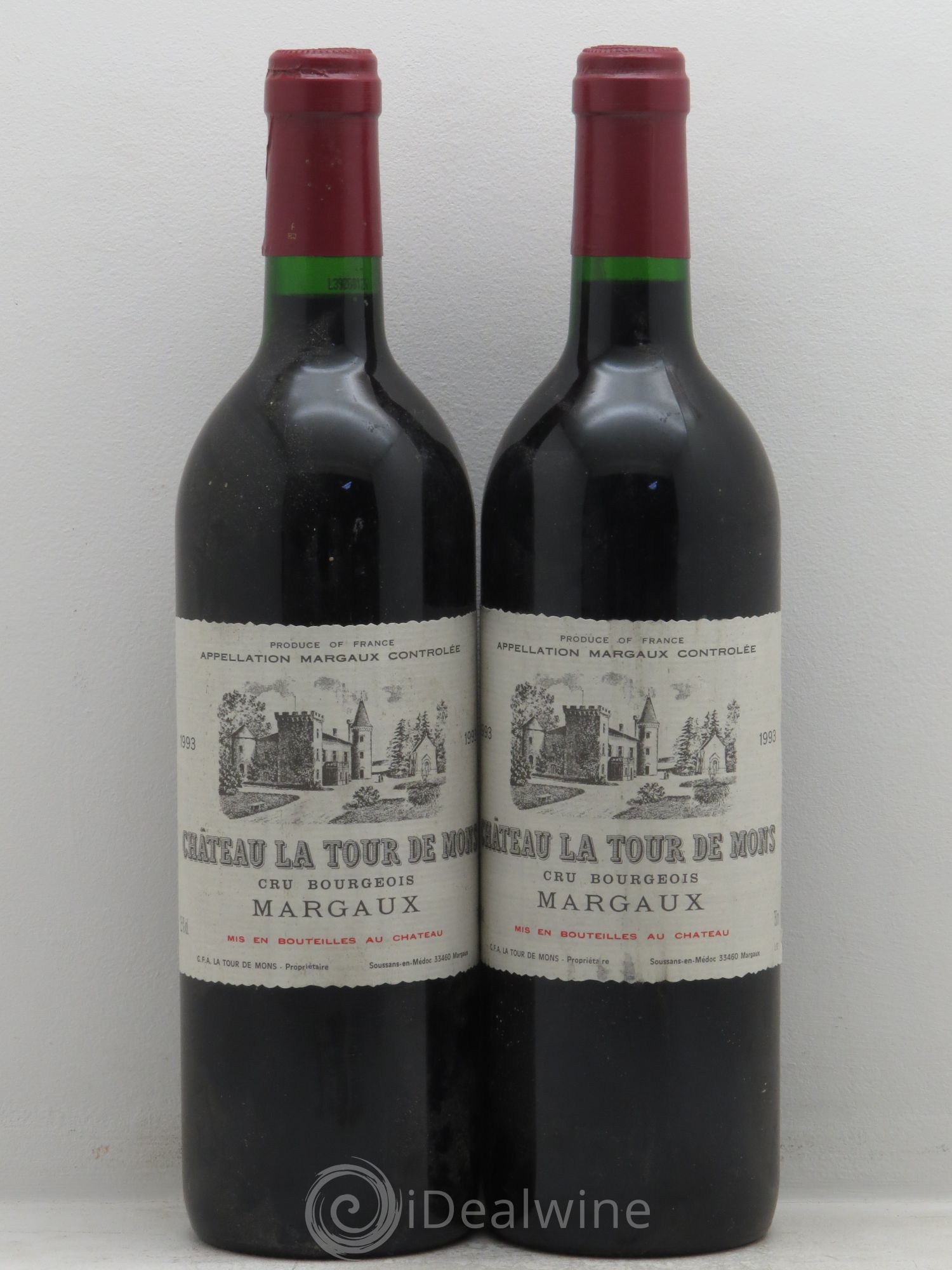 Château la Tour de Mons Cru Bourgeois 1993 - Lot de 2 bouteilles - 0