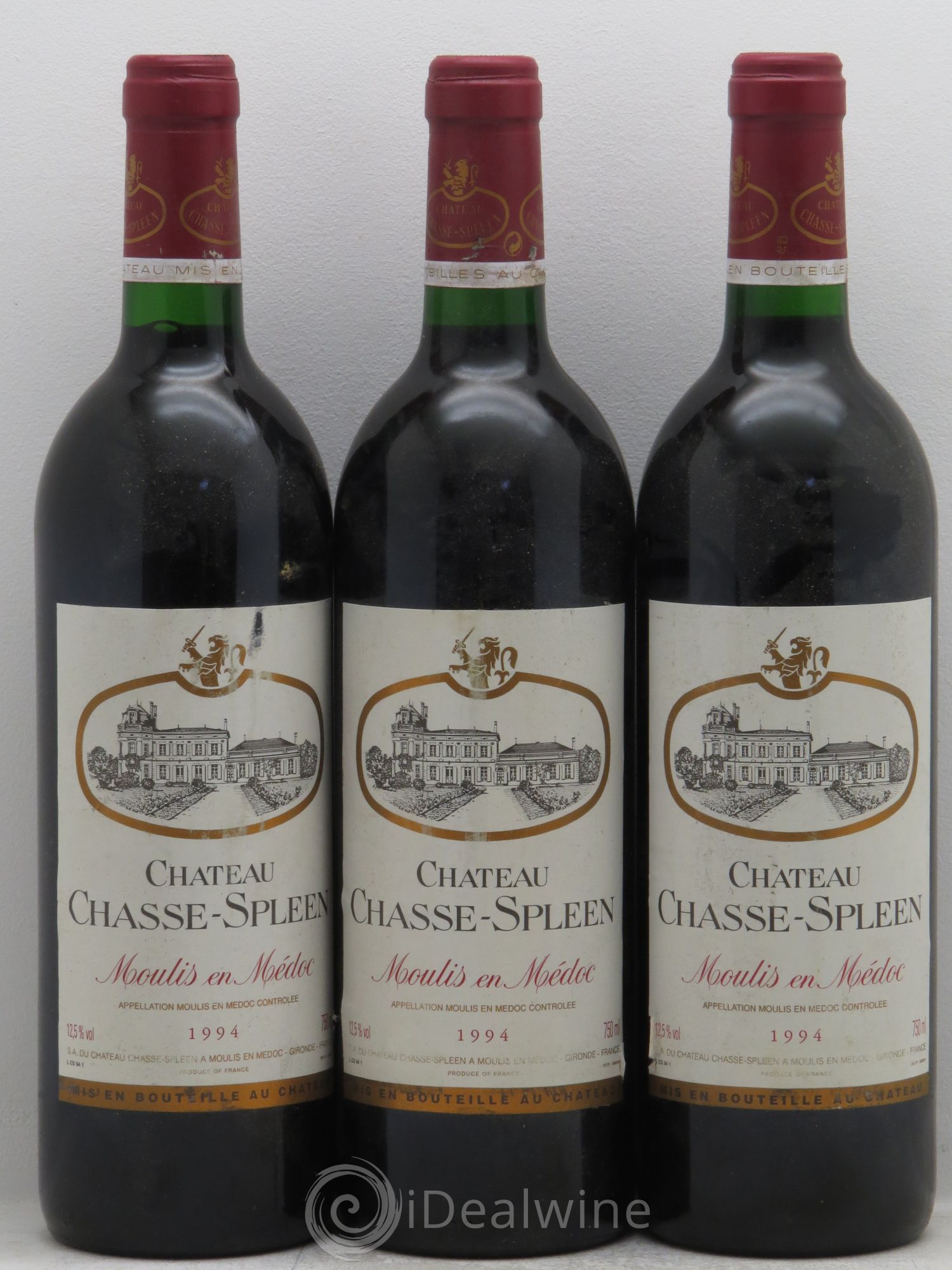 Château Chasse Spleen 1994 - Lot de 3 bouteilles - 0