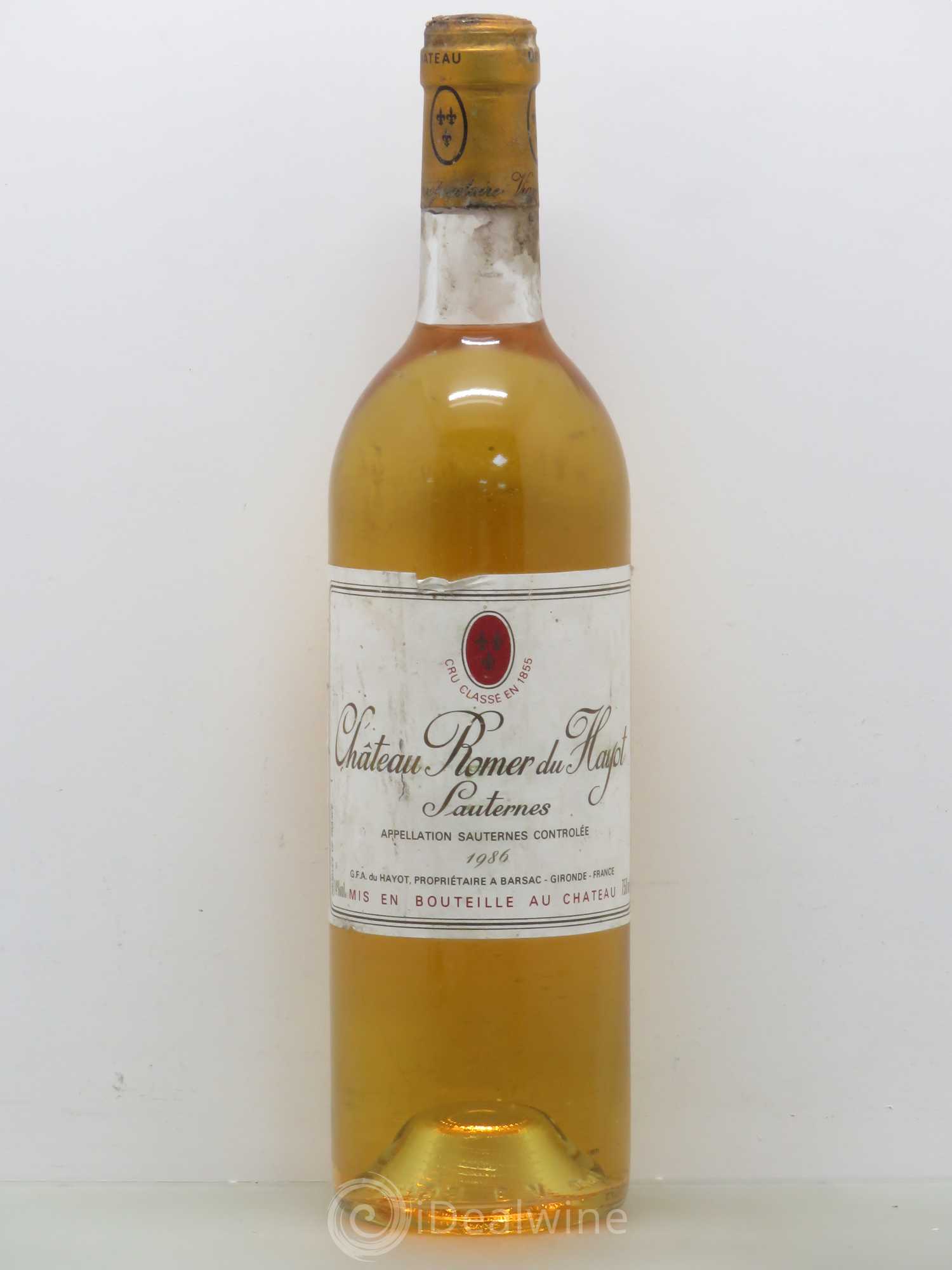 Château Romer du Hayot 2ème Grand Cru Classé 1986 - Lotto di 1 bottiglia - 0
