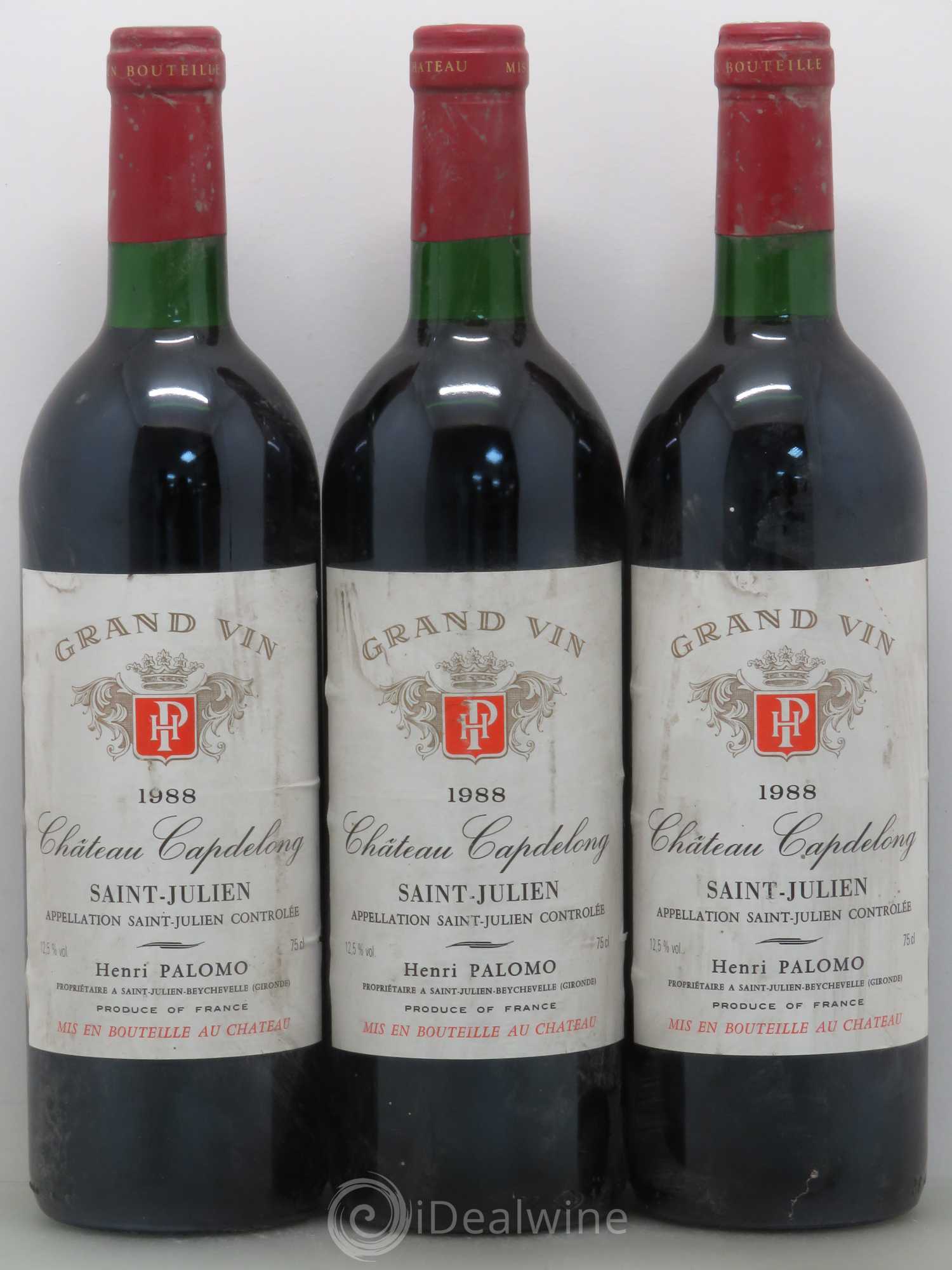 Saint-Julien Château Capdelong 1988 - Posten von 3 Flaschen - 0