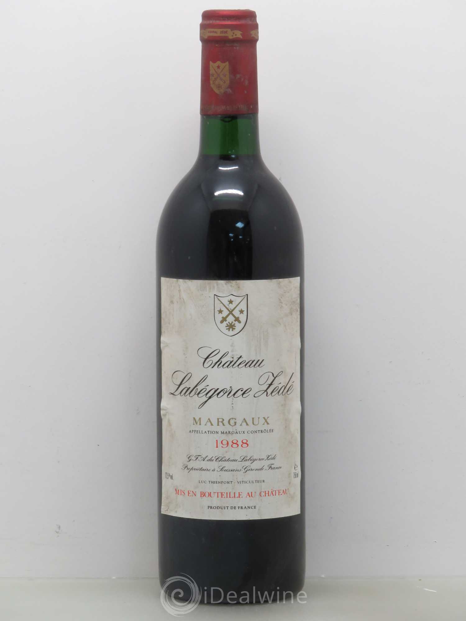 Château Labegorce Zédé Cru Bourgeois 1988 - Lot de 1 bouteille - 0
