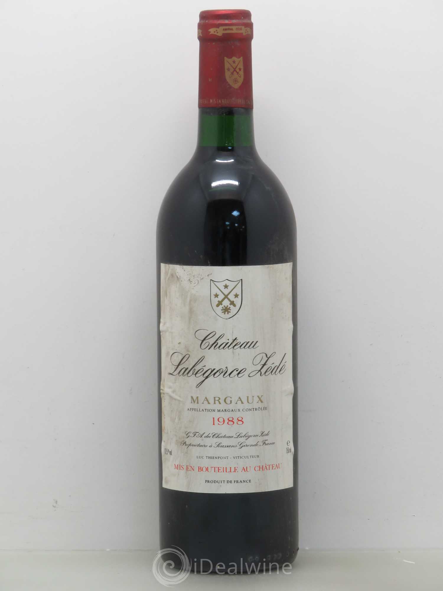 Château Labegorce Zédé Cru Bourgeois 1988 - Lot de 1 bouteille - 0