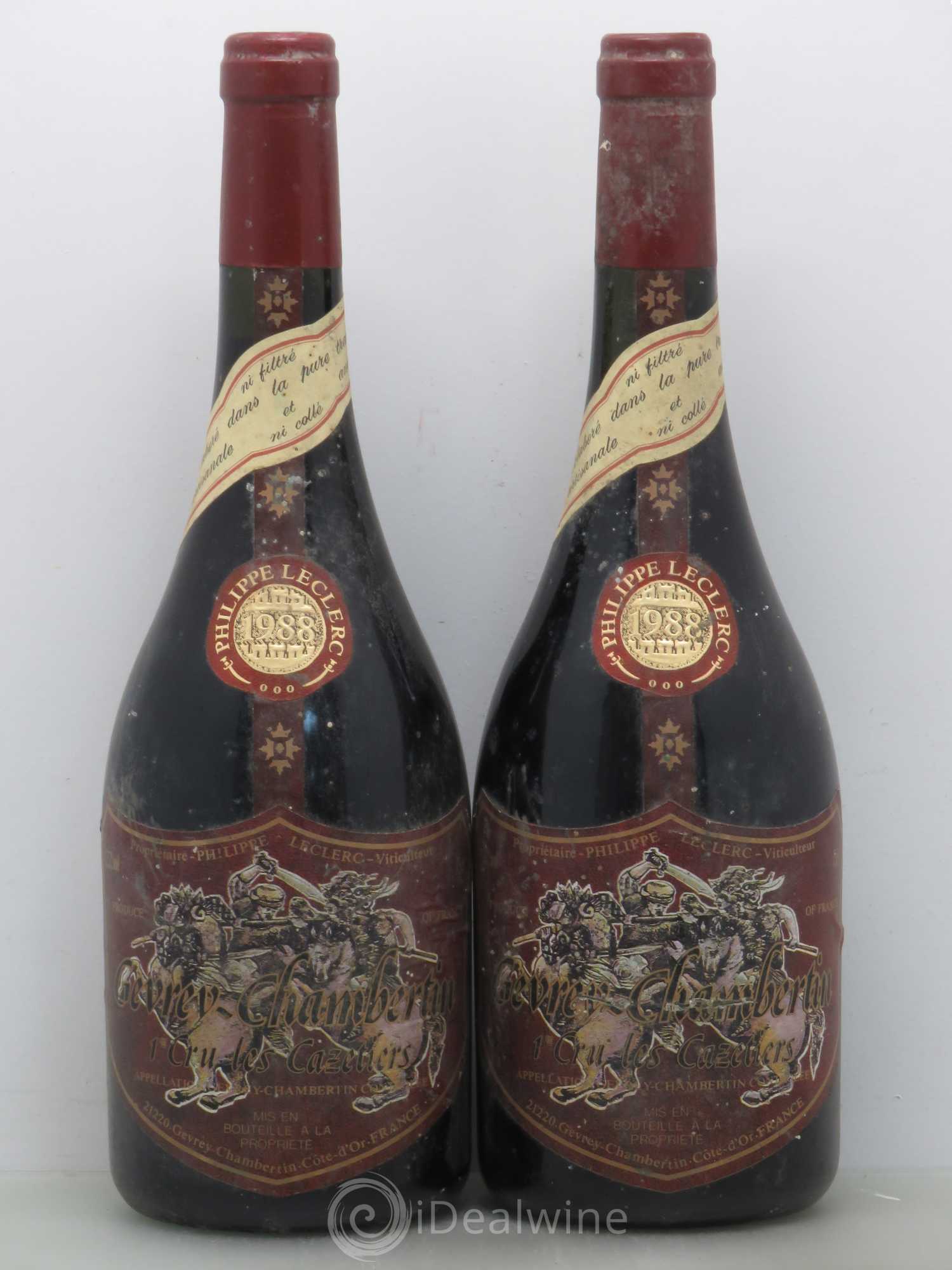 Gevrey-Chambertin 1er Cru Les Cazetiers Leclerc 1988 - Posten von 2 Flaschen - 0