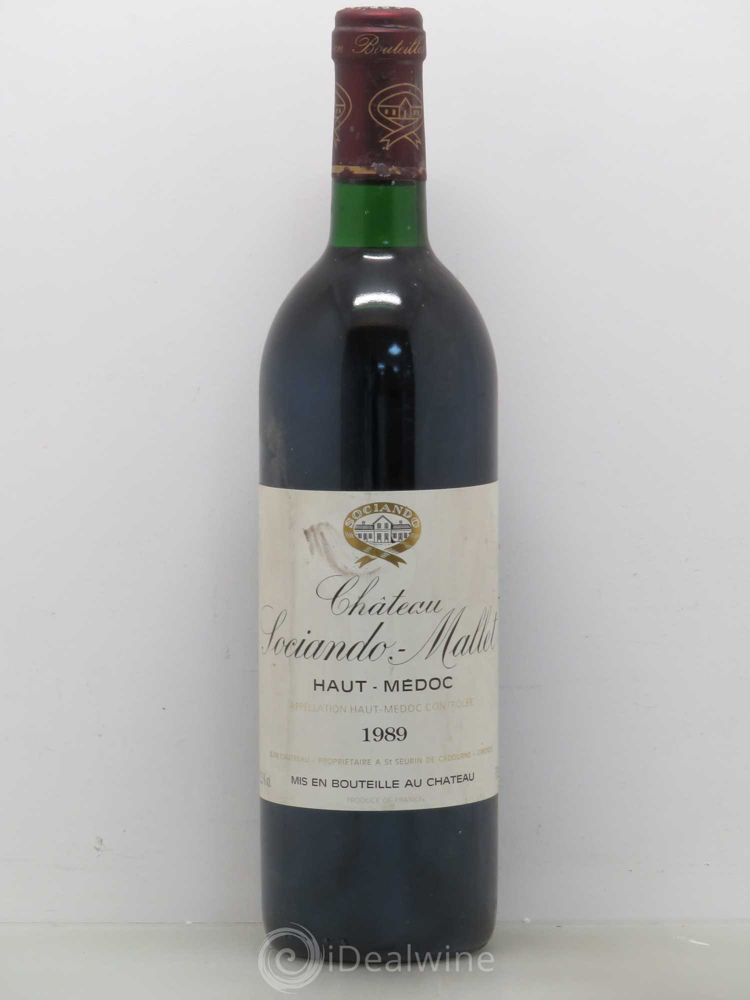 Château Sociando Mallet 1989 - Lot de 1 bouteille - 0