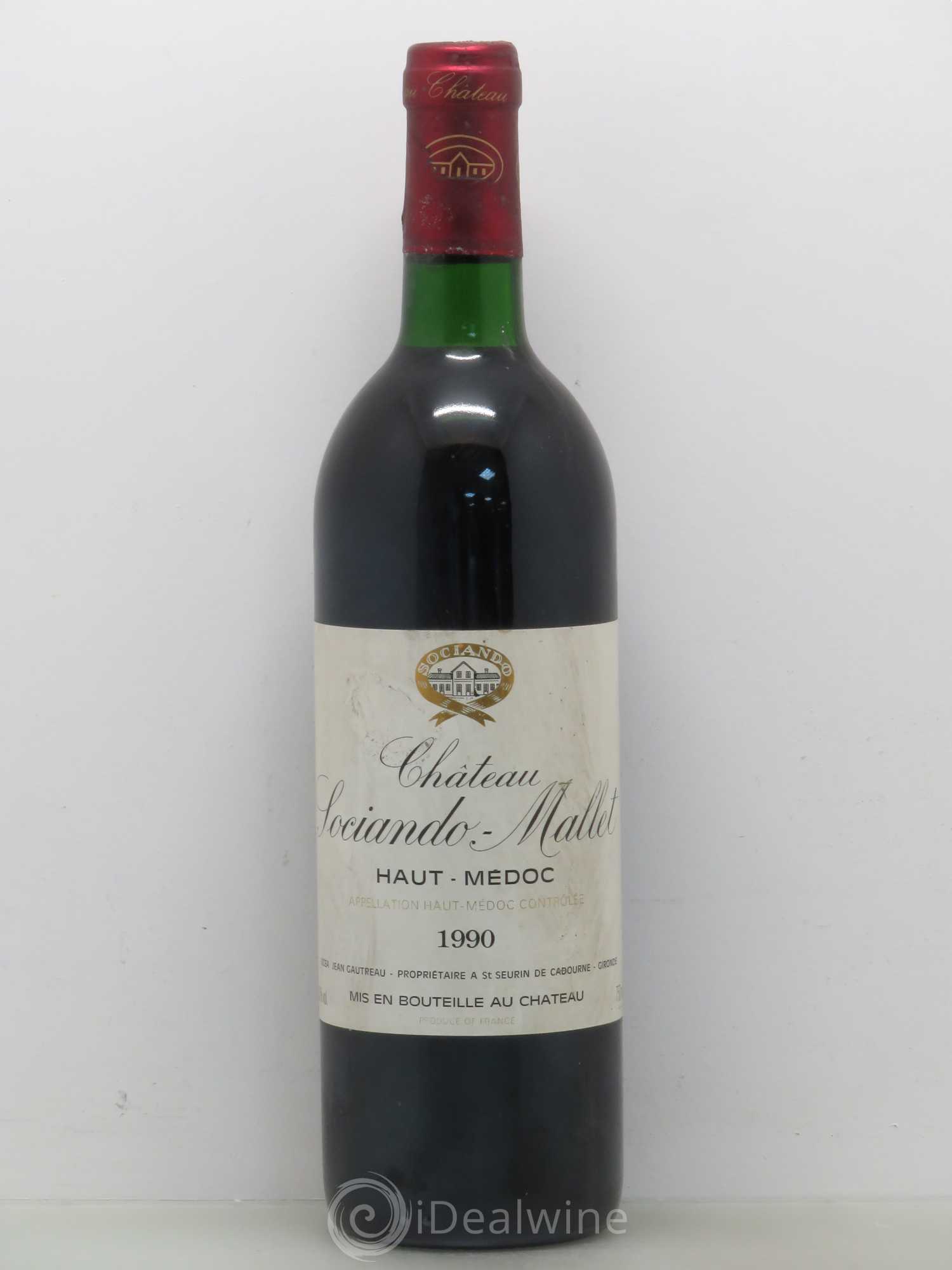 Château Sociando Mallet 1990 - Lot de 1 bouteille - 0