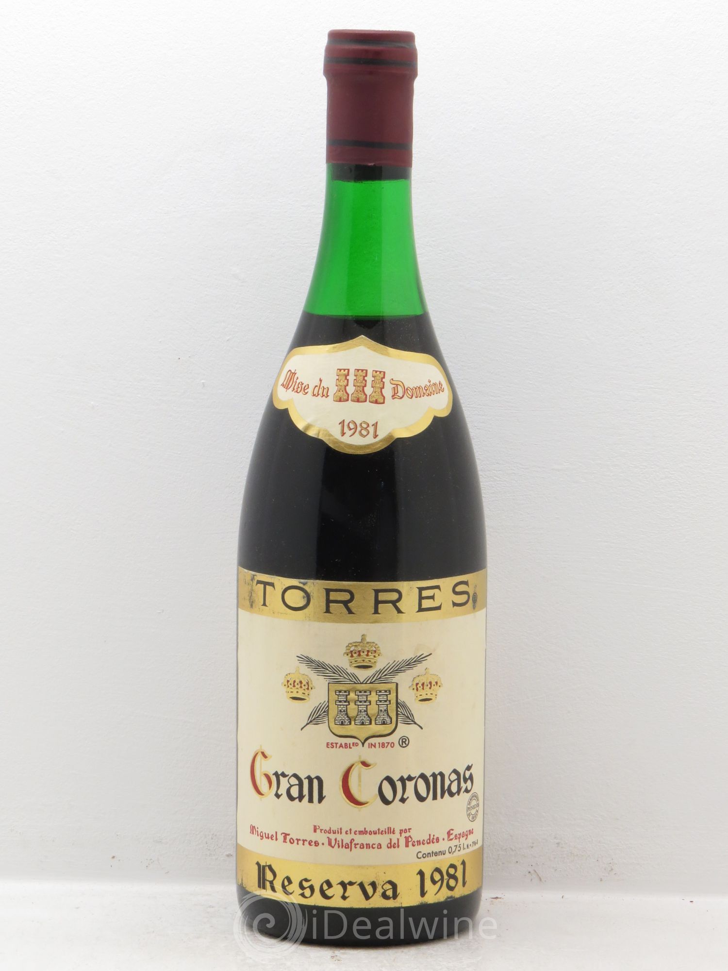 Espagne Gran Coronas Miguel Torres 1981 - Posten von 1 Flasche - 0