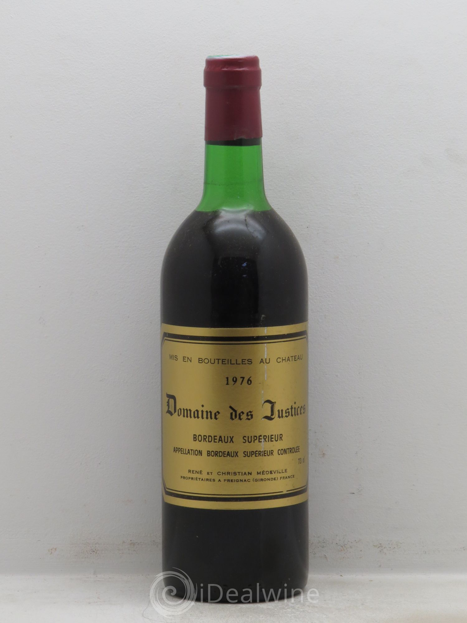 Bordeaux Domaine des Justices 1976 - Posten von 1 Flasche - 0