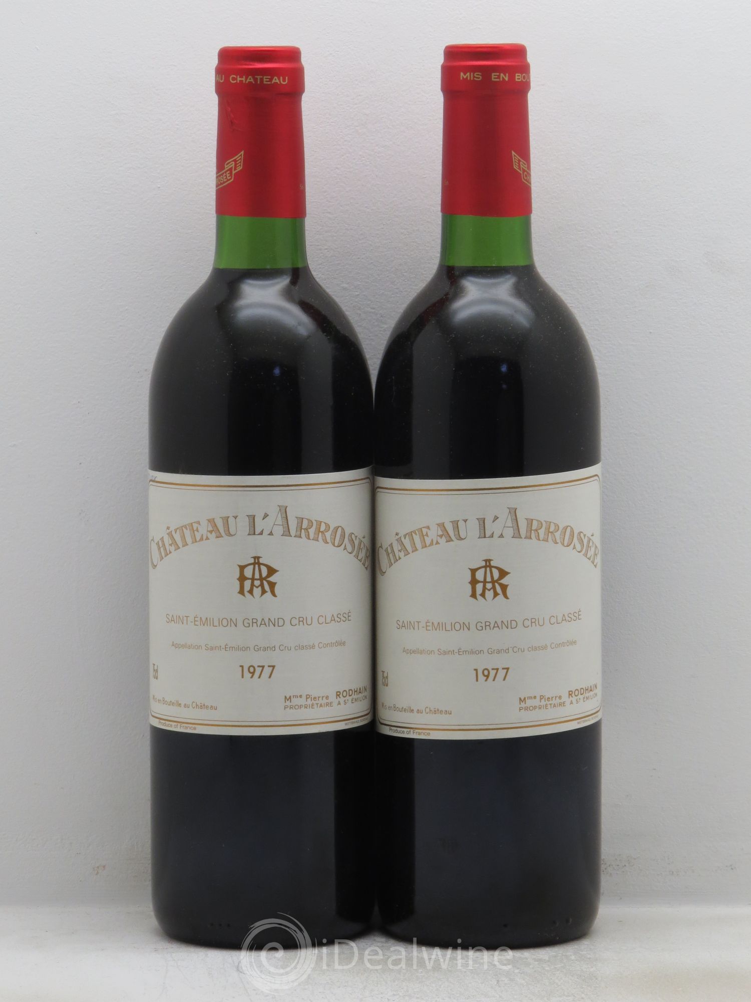 Château l' Arrosée Grand Cru Classé 1977 - Lot de 2 bouteilles - 0