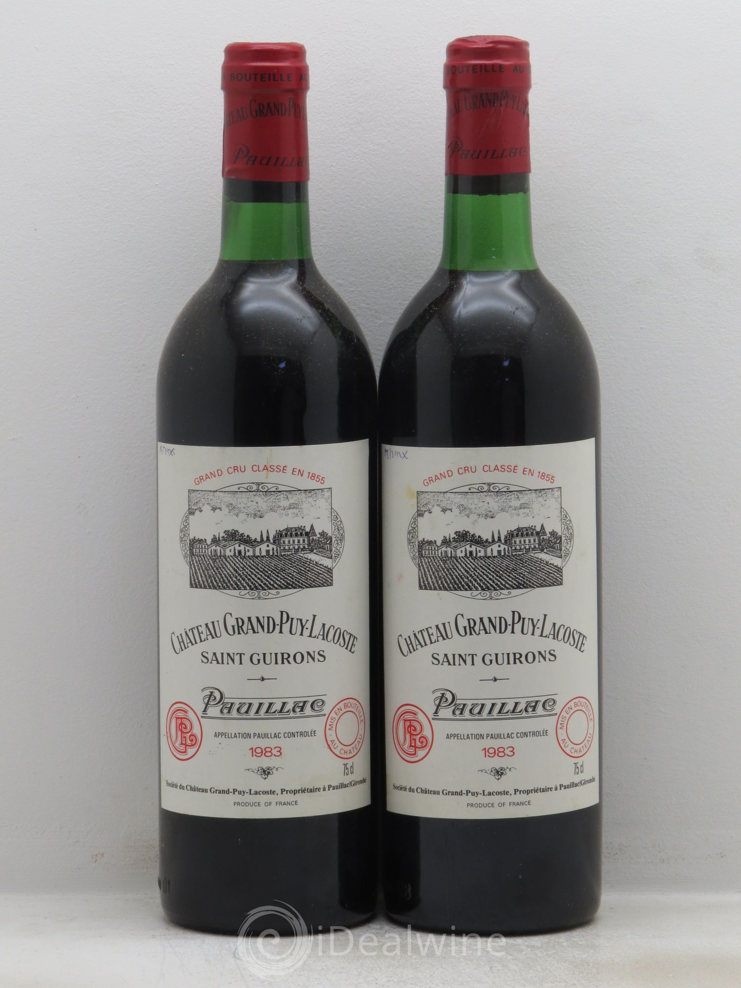 Château Grand Puy Lacoste 5ème Grand Cru Classé 1983 - Lot de 2 bouteilles - 0