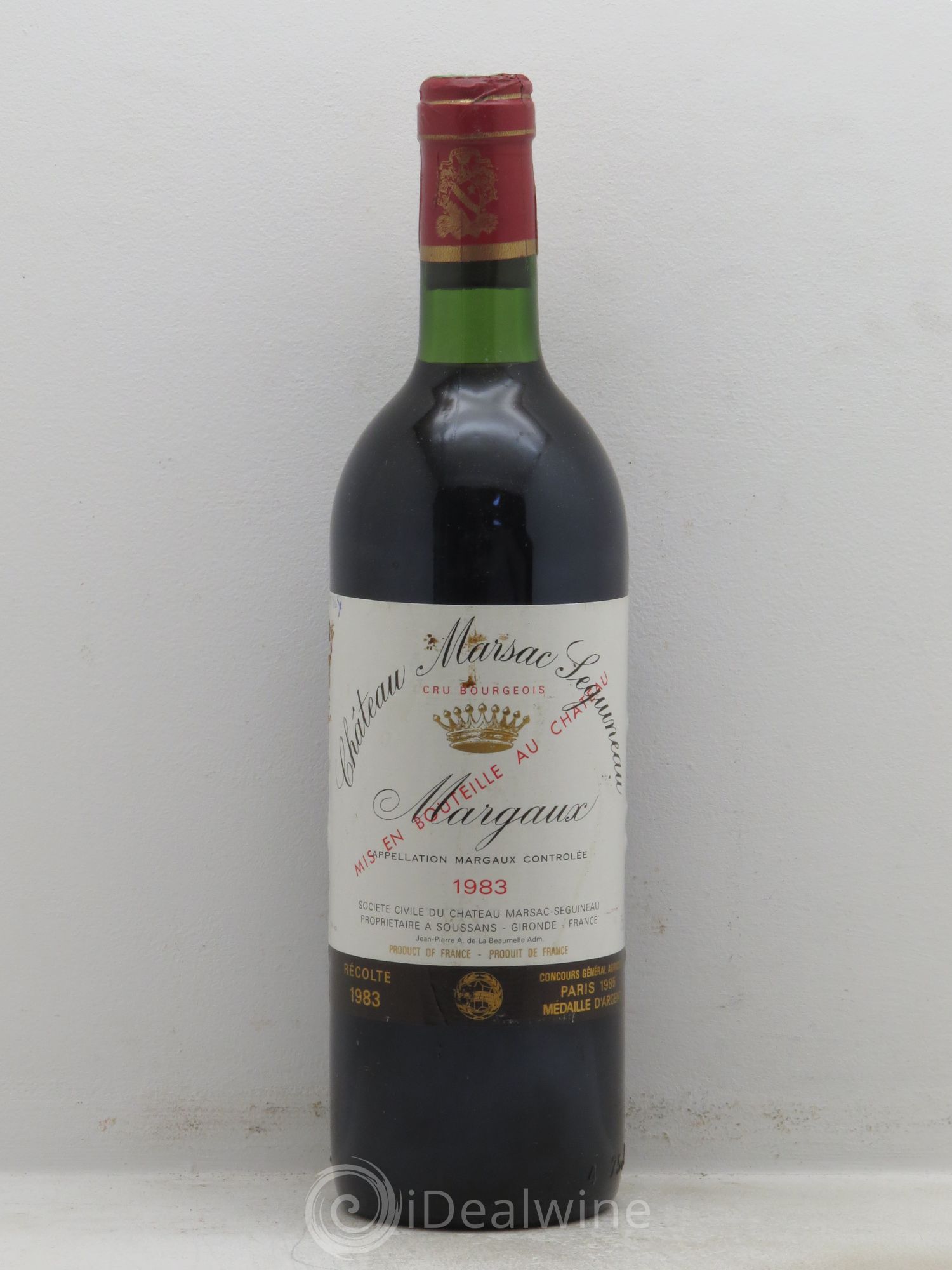 Château Marsac Séguineau Cru Bourgeois 1983 - Lot de 1 bouteille - 0