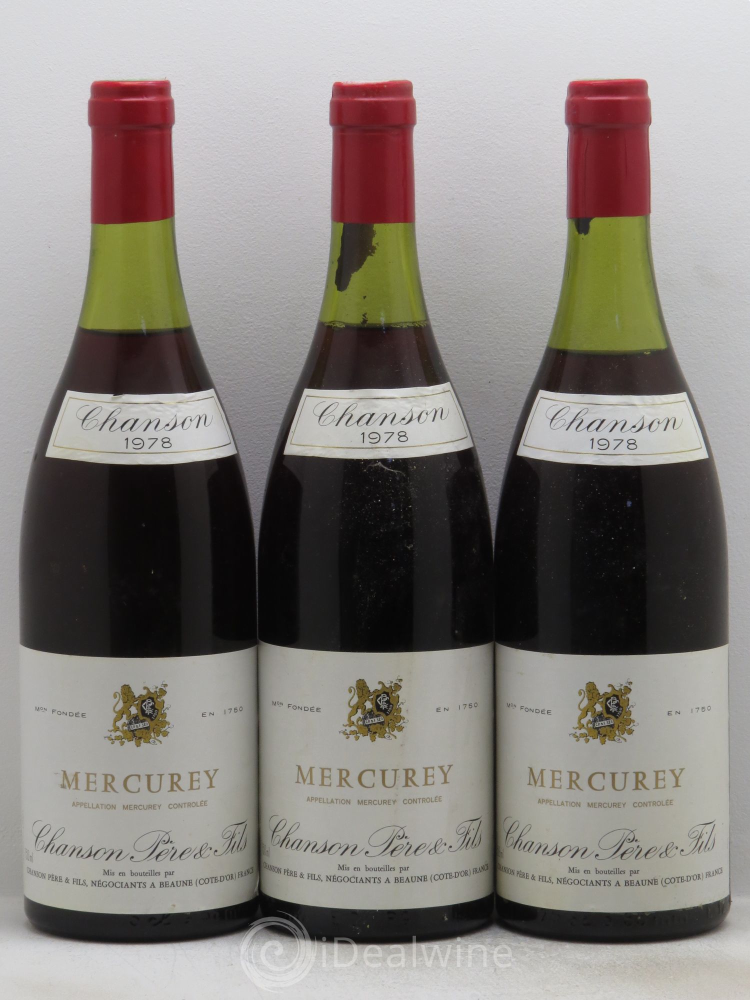 Mercurey Chanson père et fils 1978 - Posten von 3 Flaschen - 0