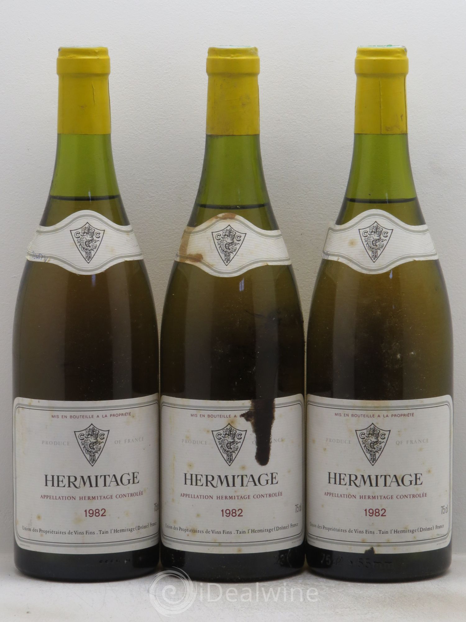 Hermitage Union des propriétaires des vins fins 1982 - Posten von 3 Flaschen - 0