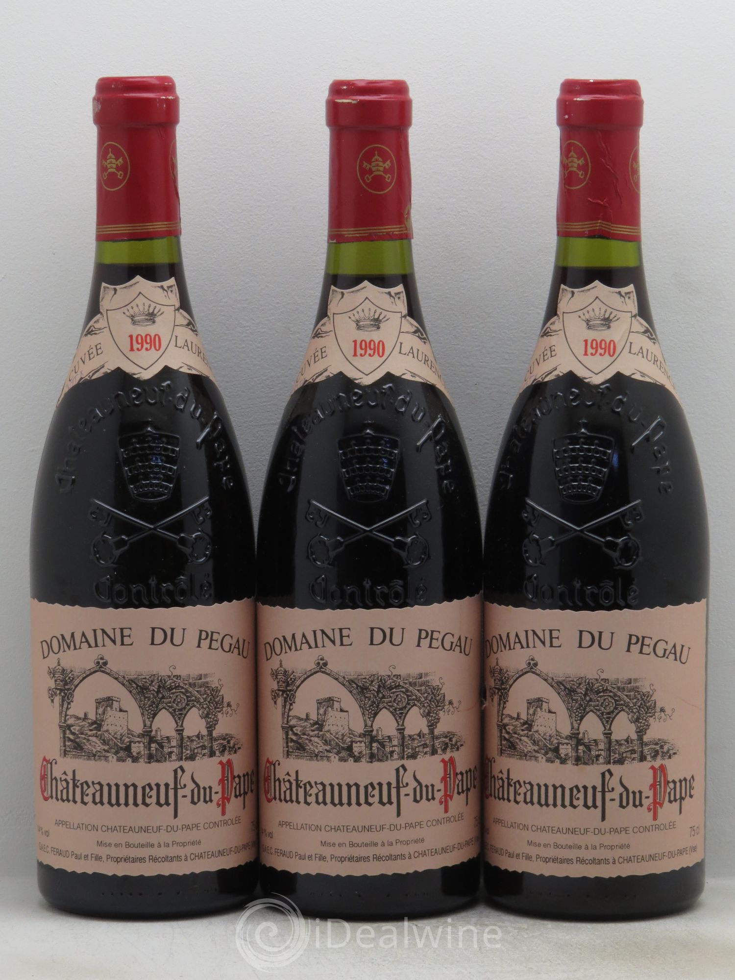 Châteauneuf-du-Pape Domaine du Pégau Cuvée Laurence Paul et Laurence Féraud 1990 - Lot de 3 bouteilles - 0
