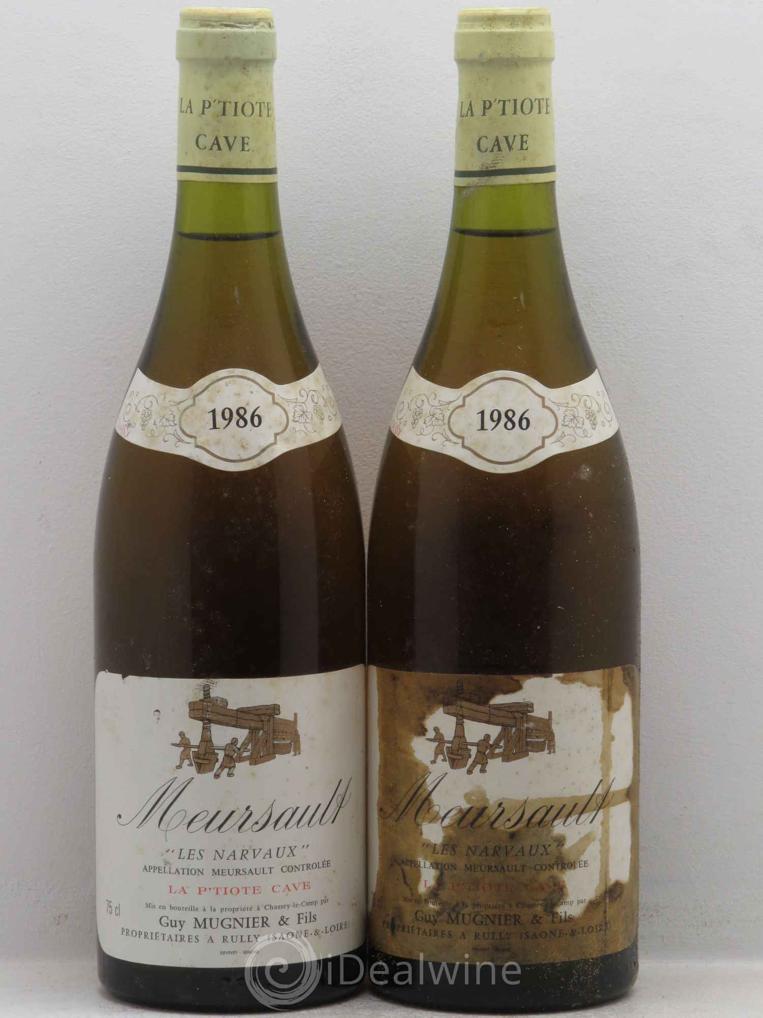Meursault Les Narvaux Guy Mugnier et fils 1986 - Posten von 2 Flaschen - 0