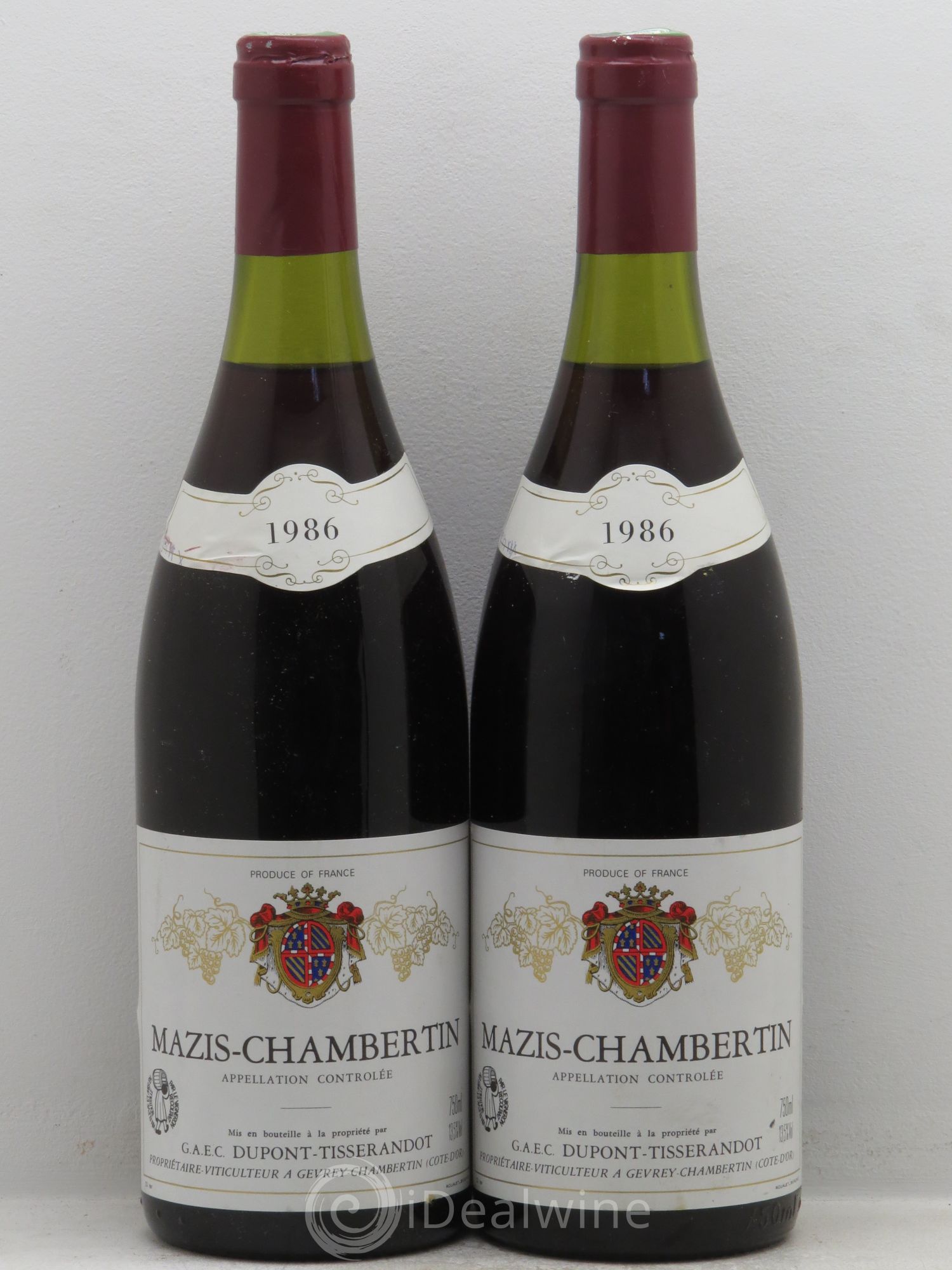 Mazis-Chambertin Grand Cru Dupont-Tisserandot (Domaine) 1986 - Lot de 2 bouteilles - 0