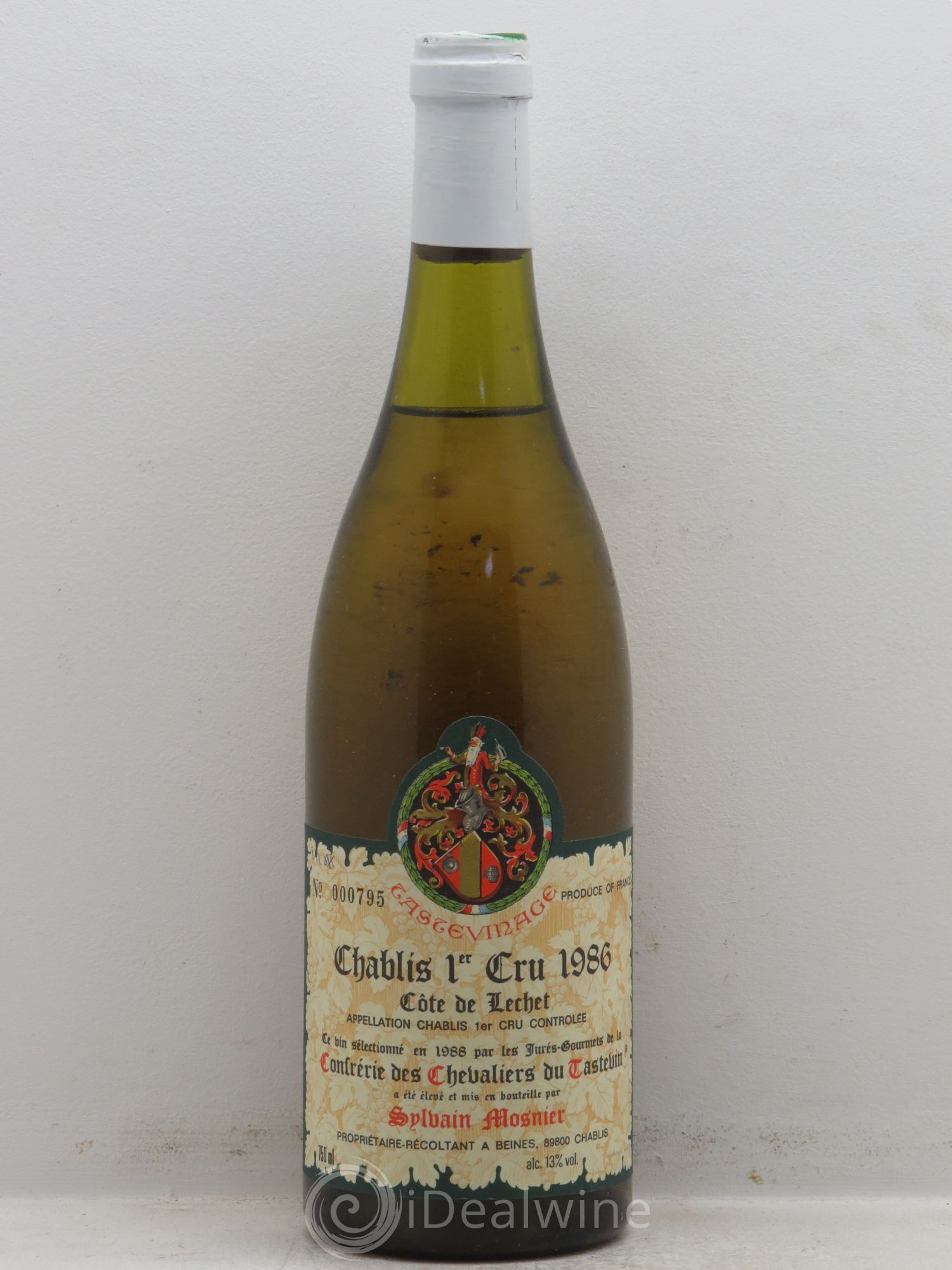 Chablis 1er Cru Cote de Lechets Sylvain Mosnier 1986 - Posten von 6 Flaschen - 0