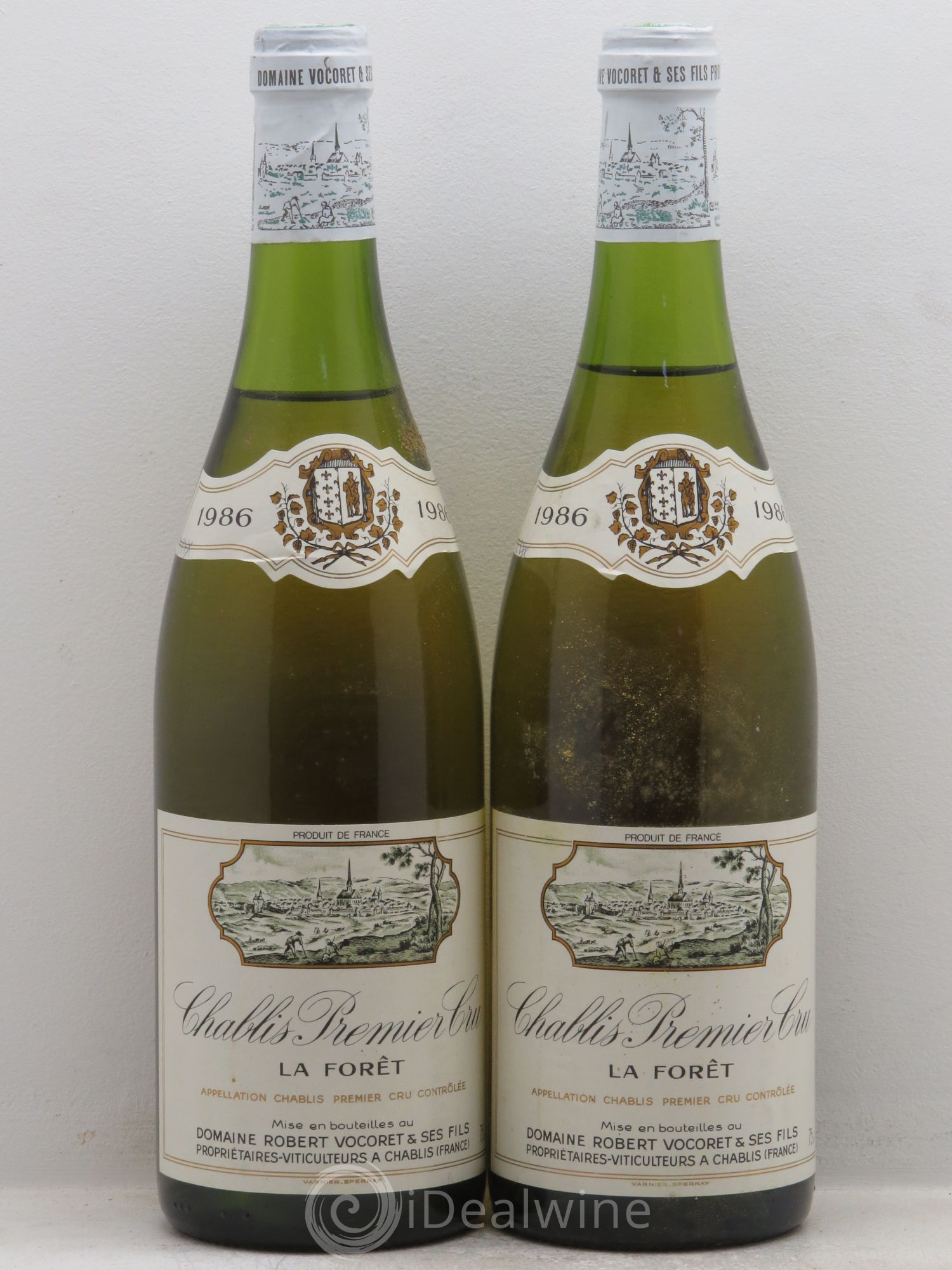 Chablis 1er Cru La Foret Robert Vocoret et fils 1986 - Posten von 2 Flaschen - 0