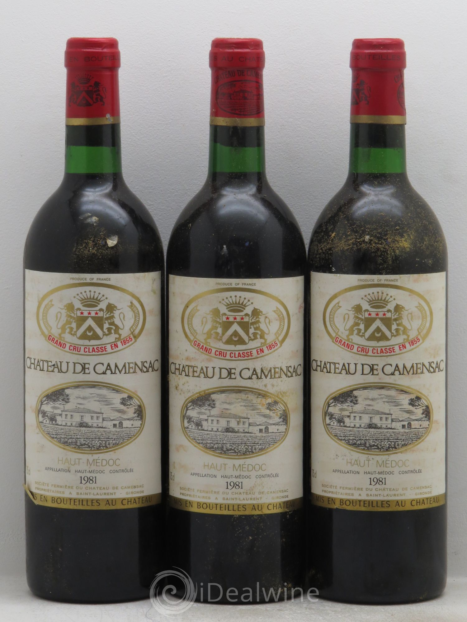 Château Camensac 5ème Grand Cru Classé 1981 - Lot de 3 bouteilles - 0