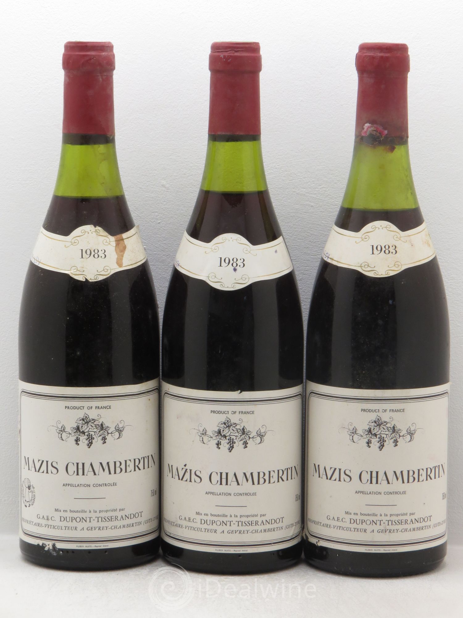 Mazis-Chambertin Grand Cru Dupont-Tisserandot (Domaine) 1983 - Lot de 3 bouteilles - 0