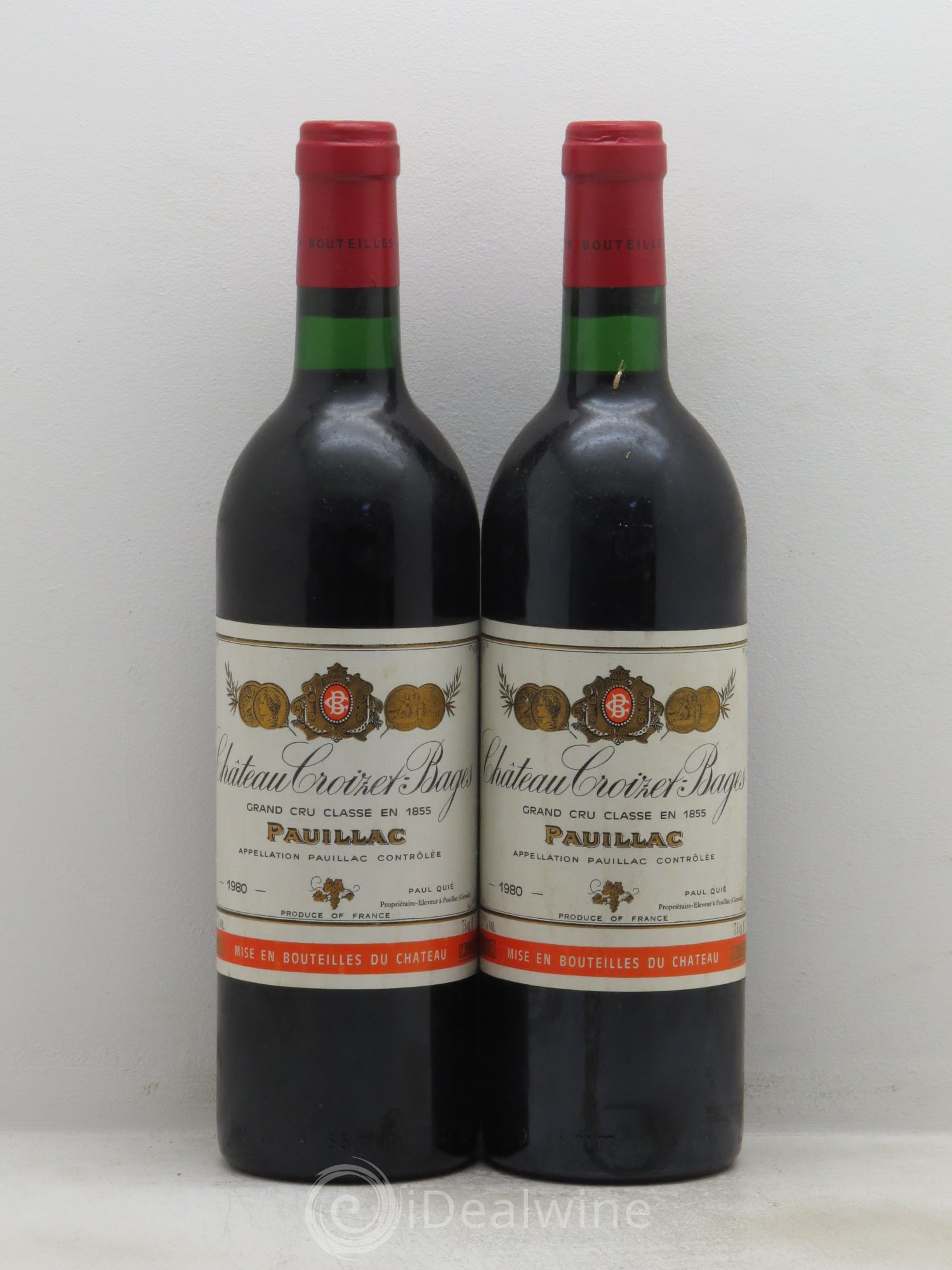 Château Croizet Bages 5ème Grand Cru Classé 1980 - Lot de 2 bouteilles - 0