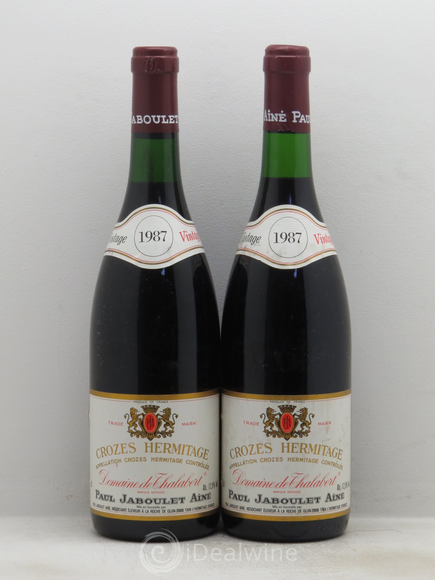 Crozes-Hermitage Domaine de Thalabert Paul Jaboulet Ainé 1987 - Lot de 2 bouteilles - 0