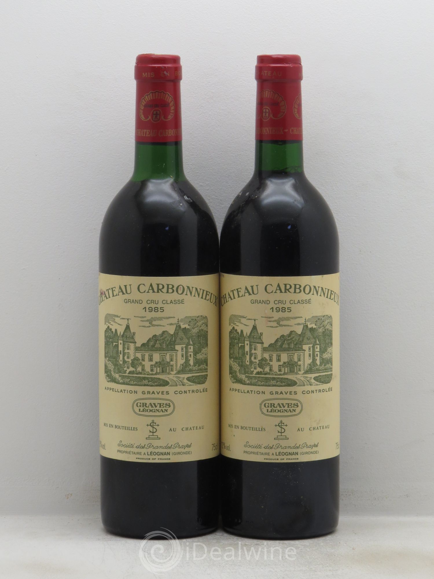 Château Carbonnieux Cru Classé de Graves 1985 - Lot de 2 bouteilles - 0
