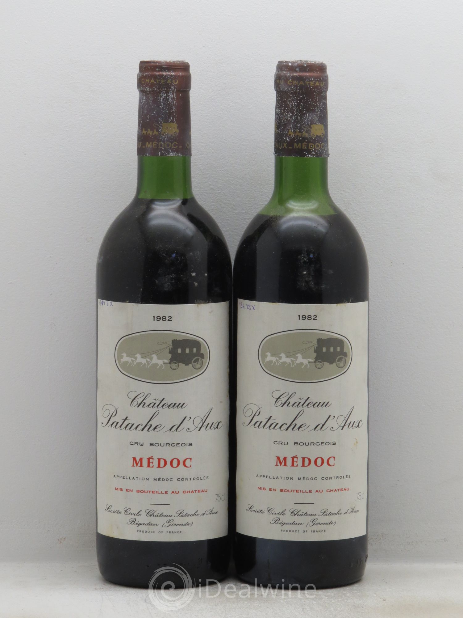 Château Patache d'Aux Cru Bourgeois 1982 - Lot de 2 bouteilles - 0